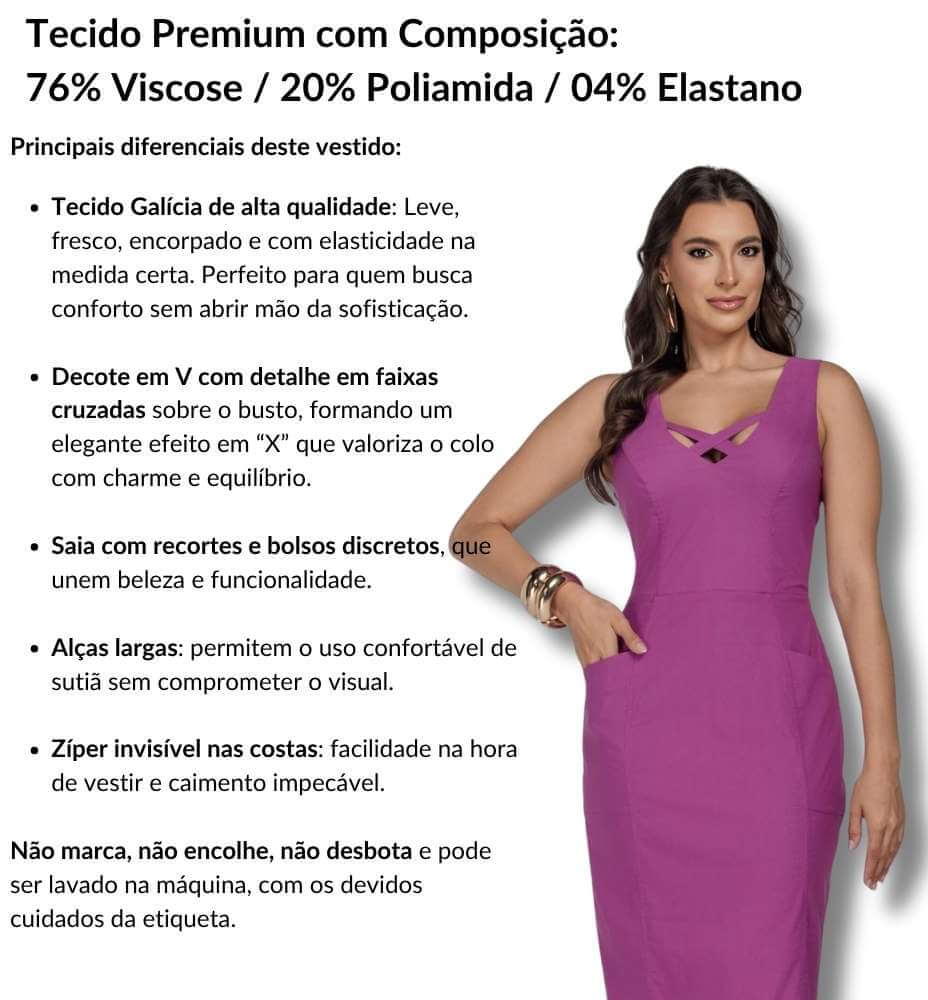 Vestido Midi Saia Envelope