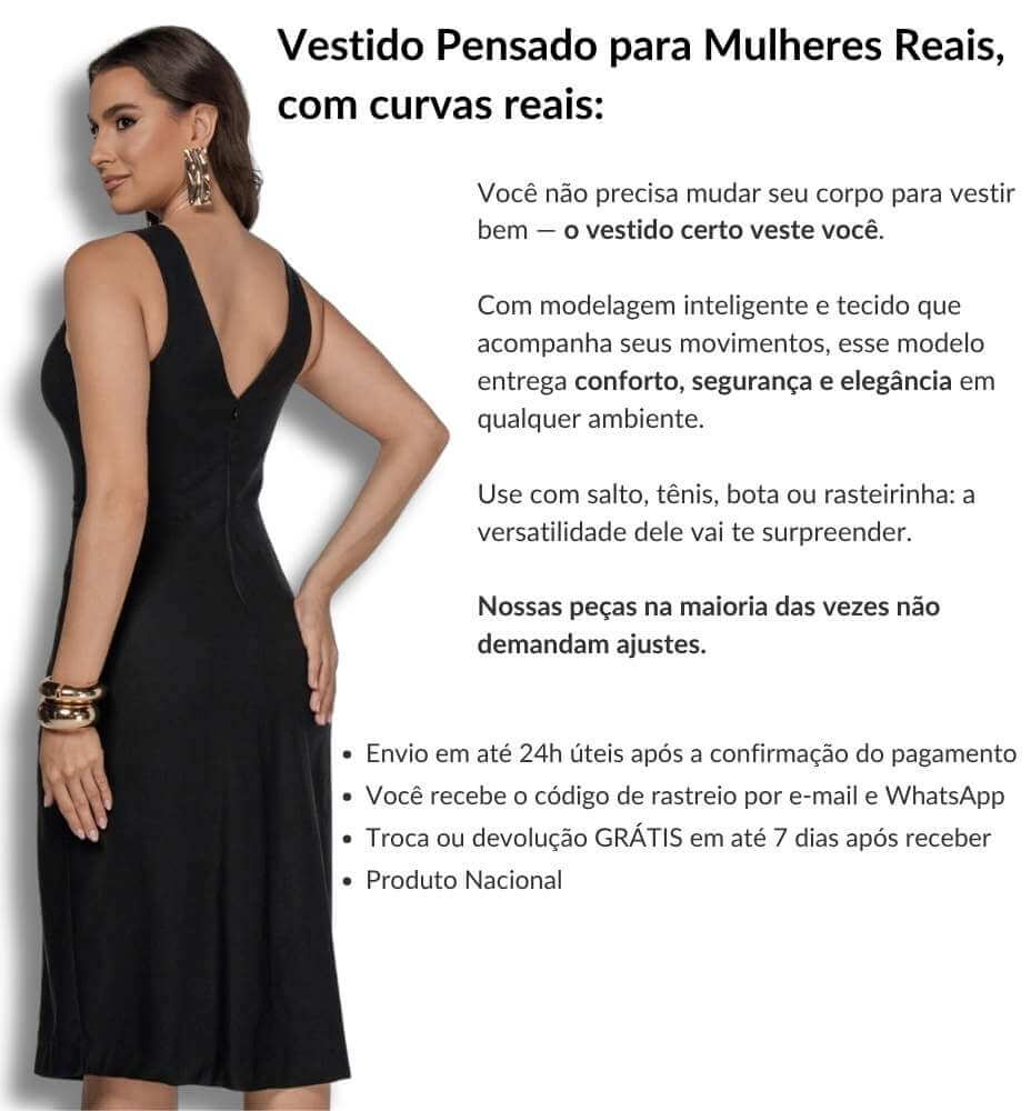 Vestido Midi Saia Envelope