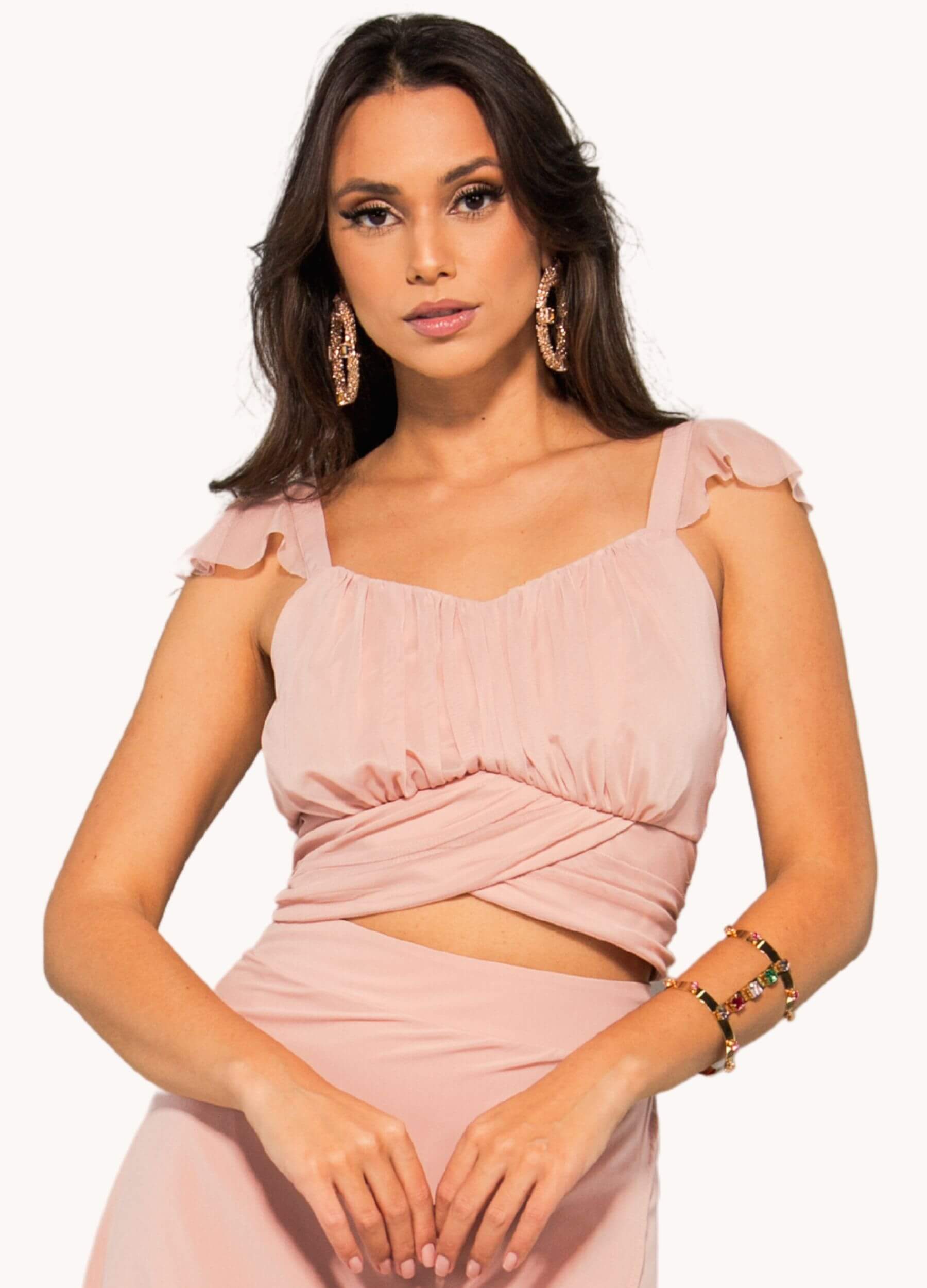 CROPPED DE TULE COM FRANZIDO 