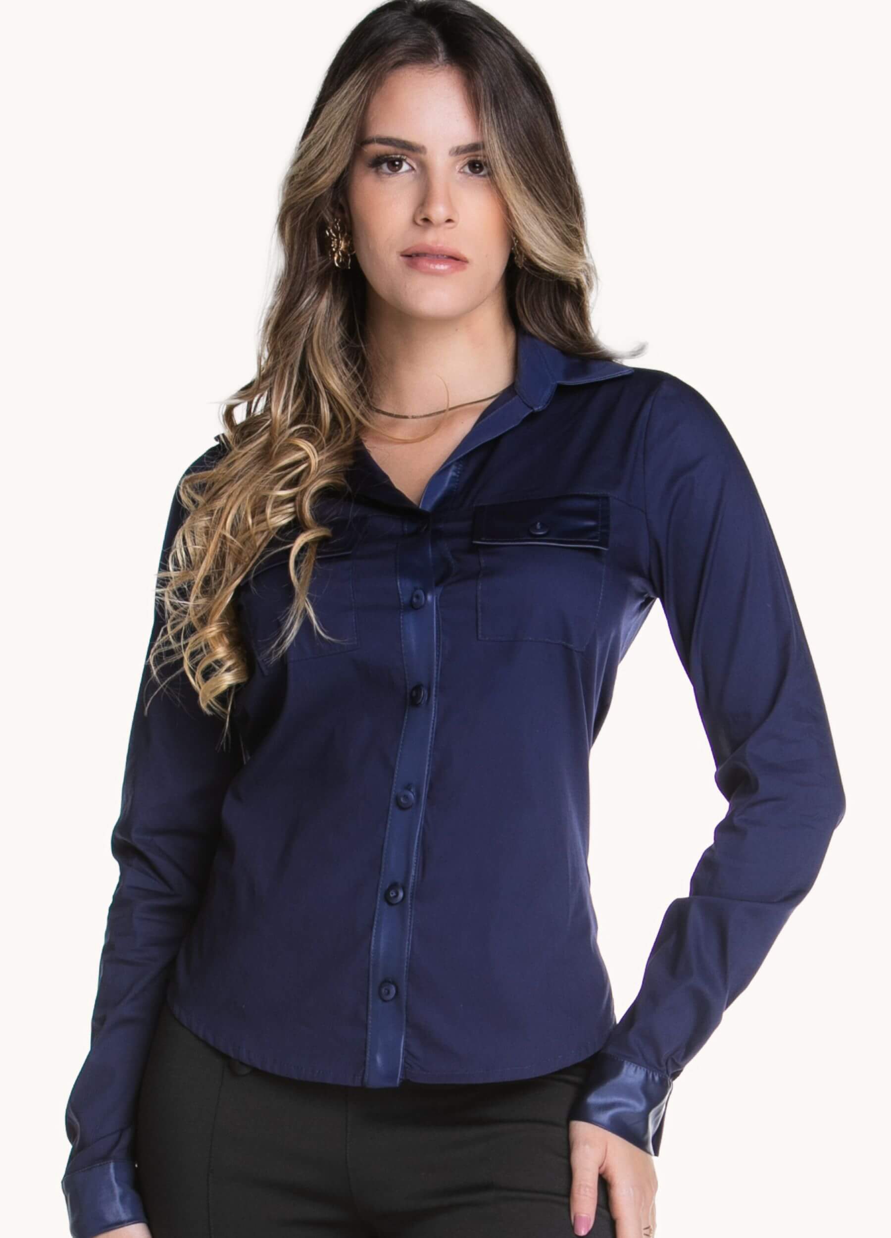 Camisa de botões sales feminina