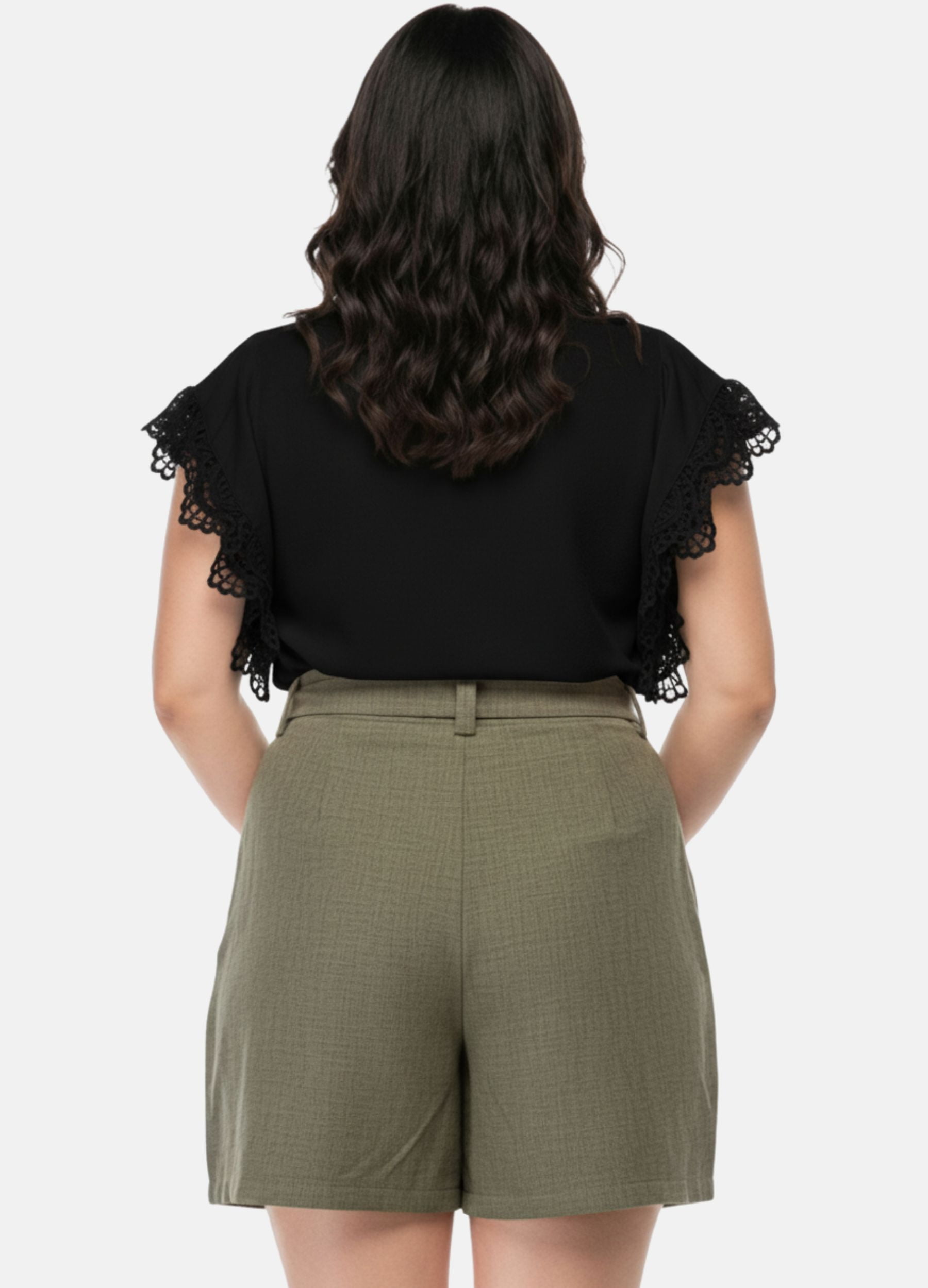 BLUSA C/ RENDA NA MANGA PLUS SIZE 