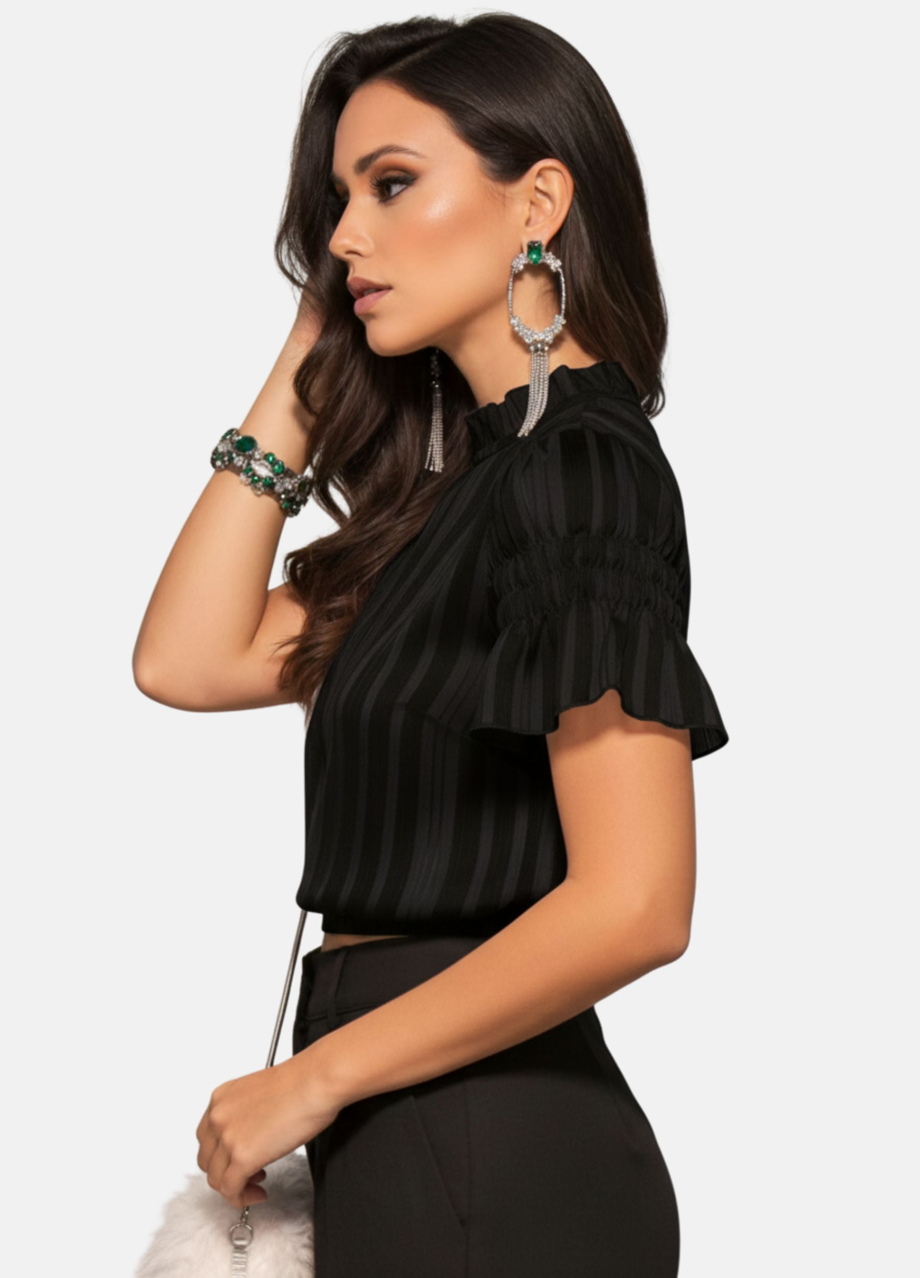 BLUSA COM LASTEX NA MANGA