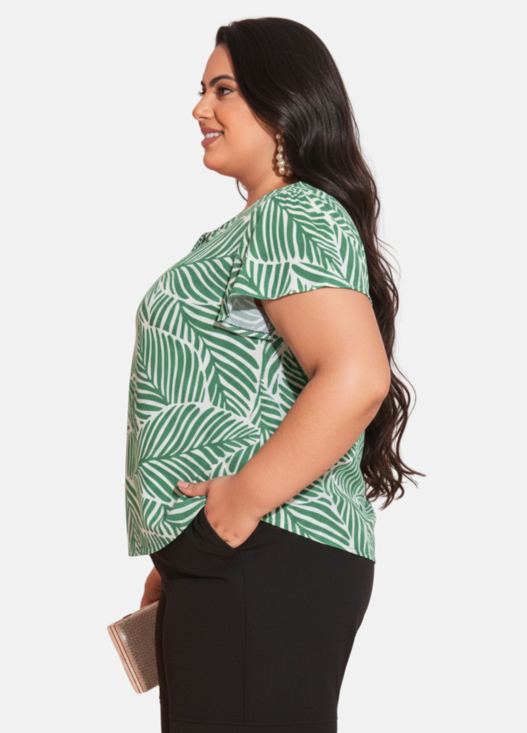 BLUSA COM PALA PLUS SIZE 