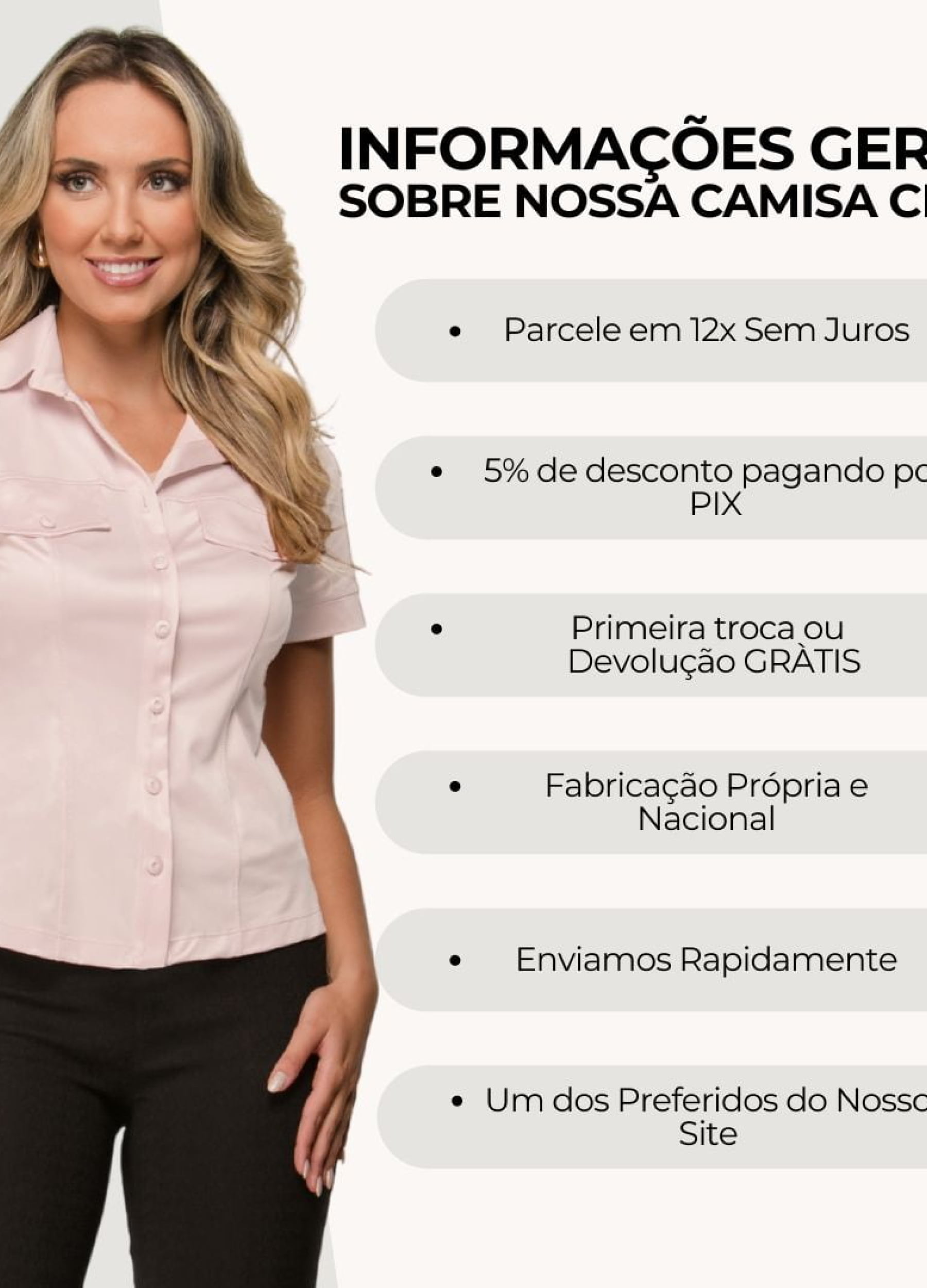 CAMISA FEMININA CIRRE MANGA CURTA