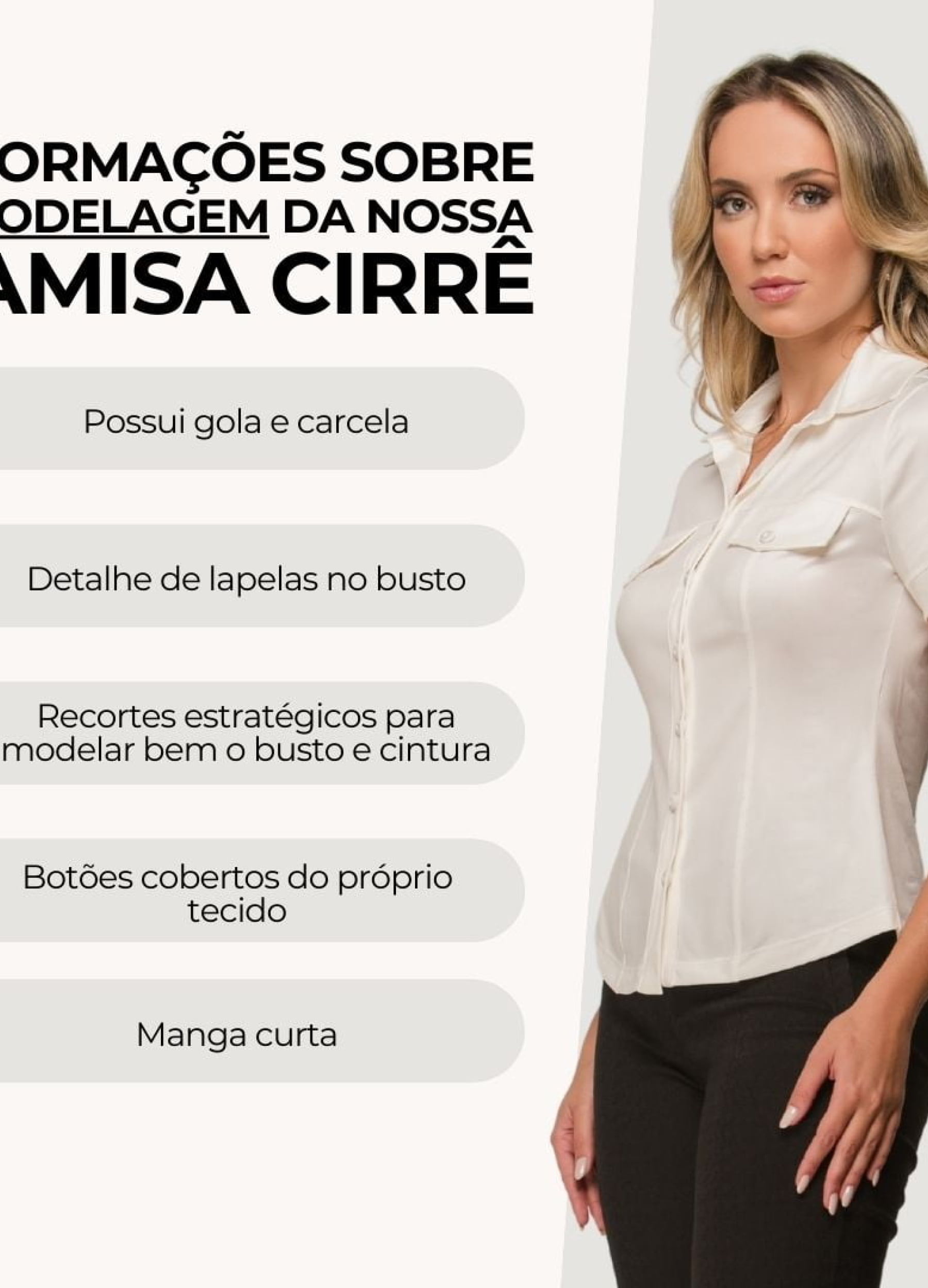 CAMISA FEMININA CIRRE MANGA CURTA