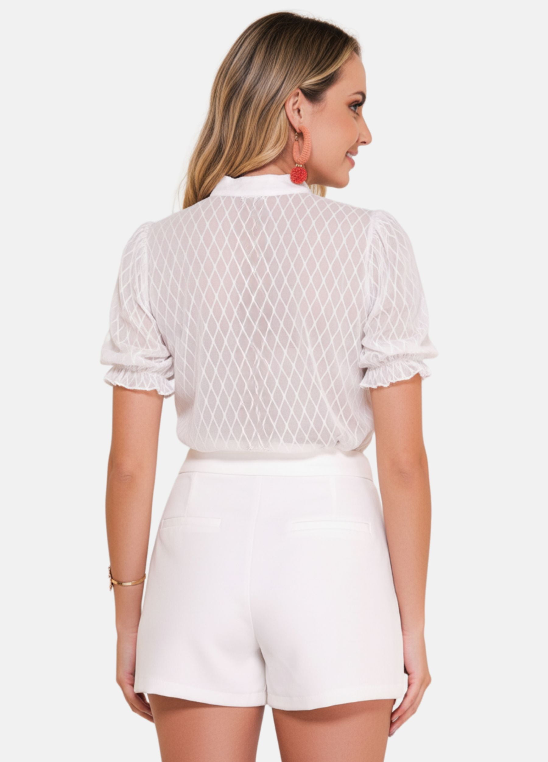 CAMISA DE TULE C/ MANGA BUFFANTE 