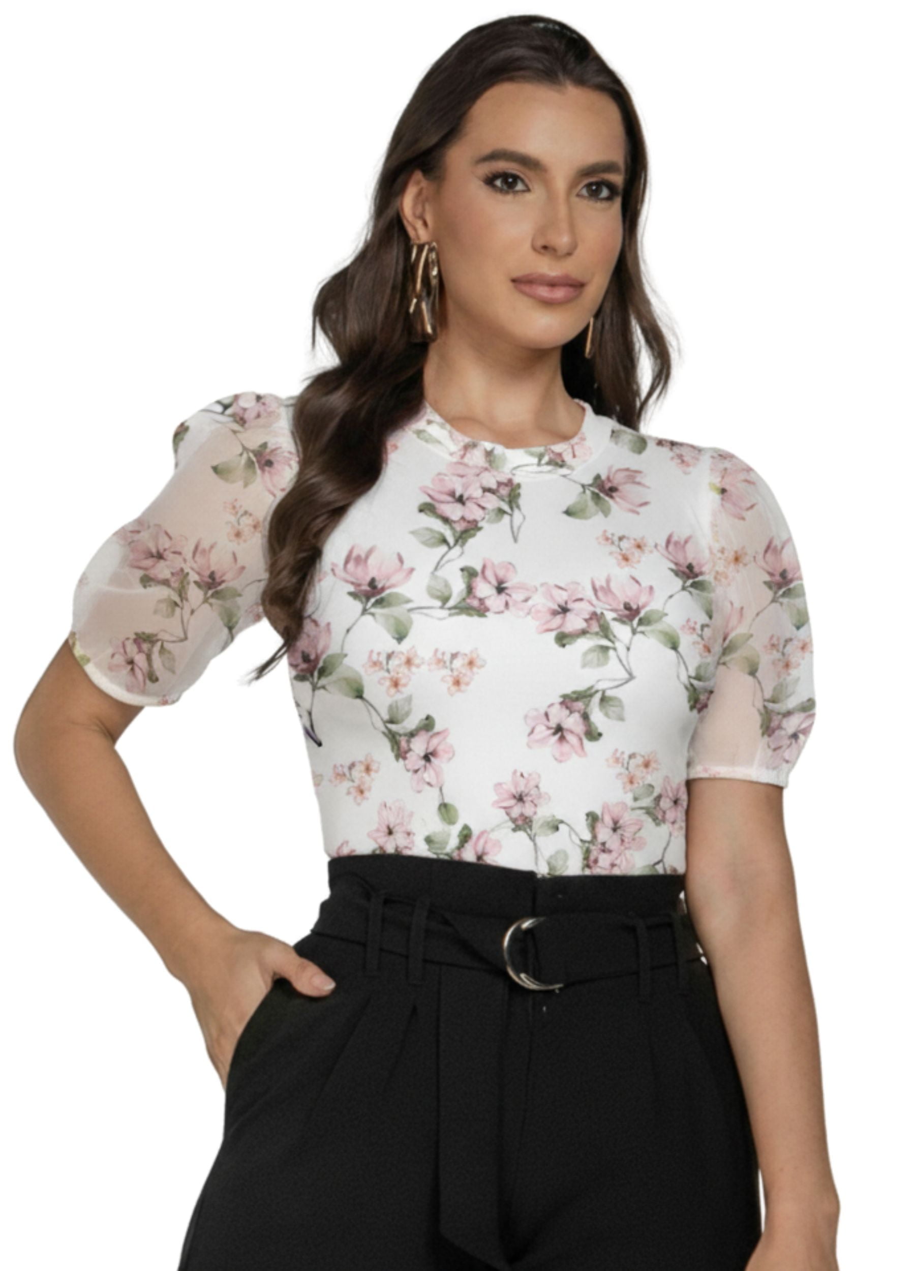 T-SHIRT FEMININA COM ESTAMPA