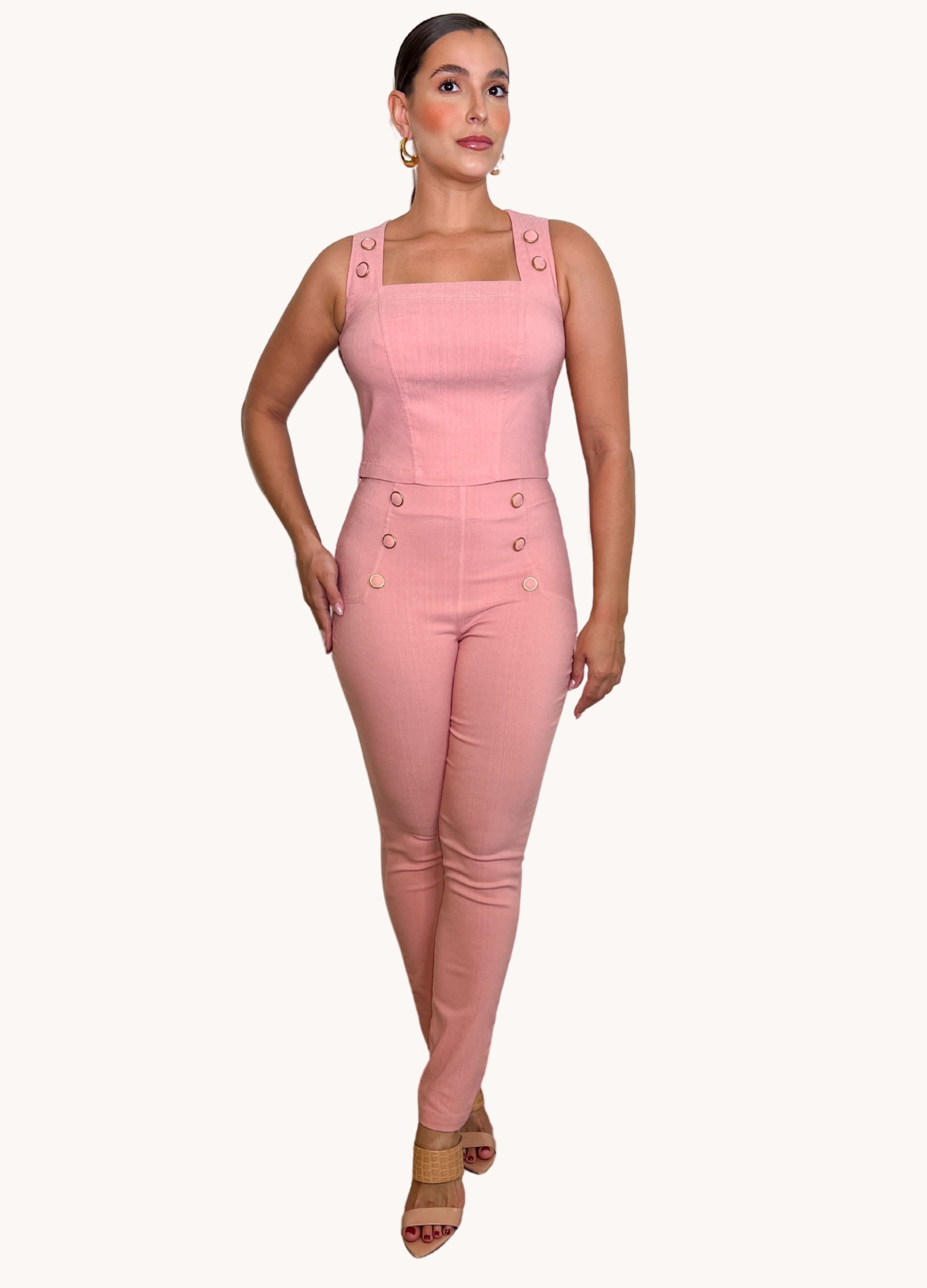 CALÇA FEMININA COM BOTOES 