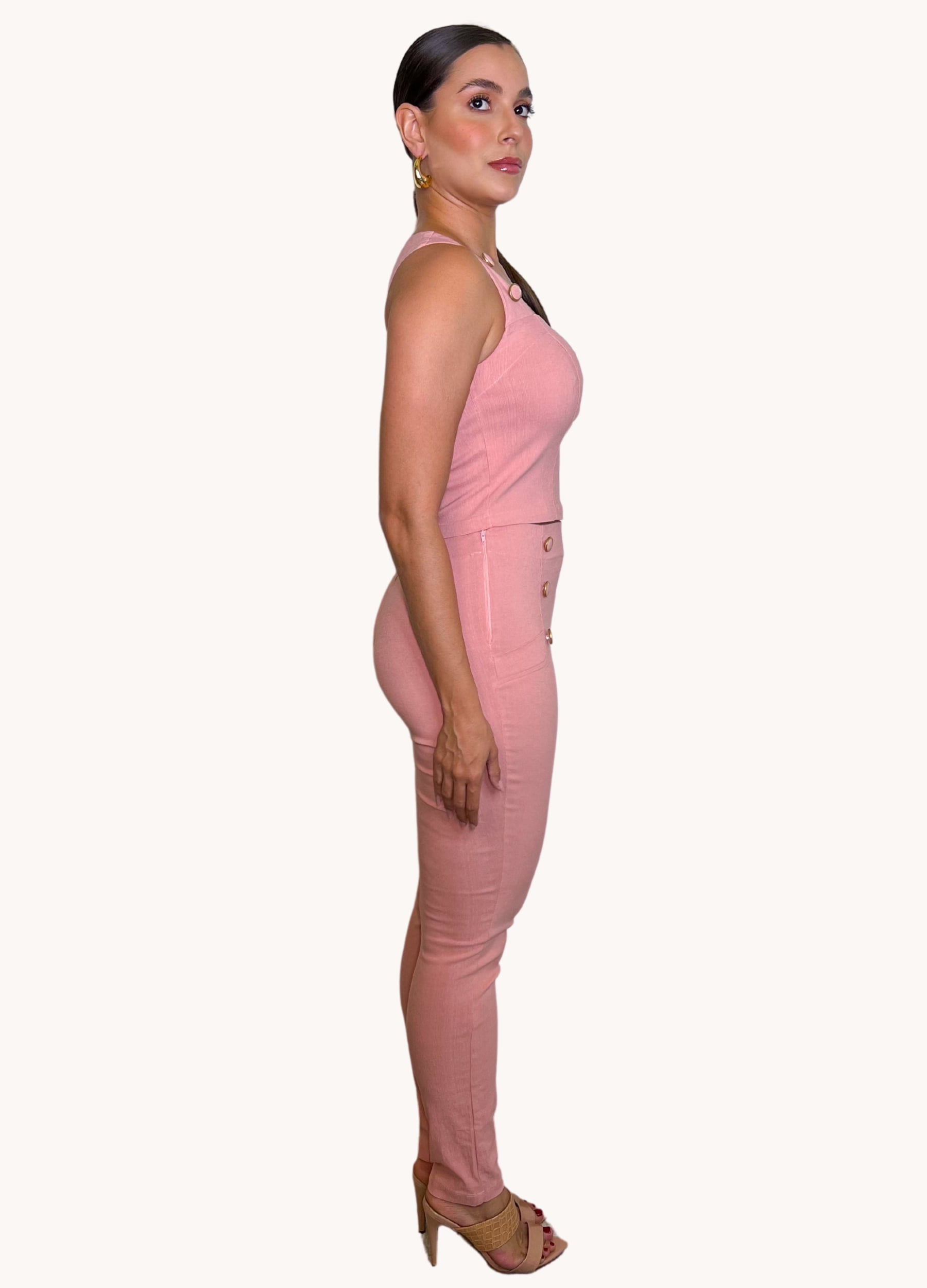 CALÇA FEMININA COM BOTOES 