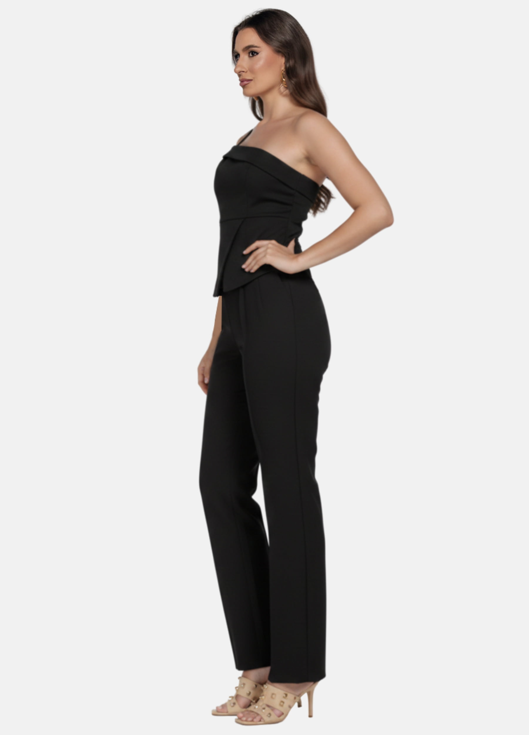 CONJUNTO FENININO CALÇA E BLUSA DE UM OMBRO SÓ