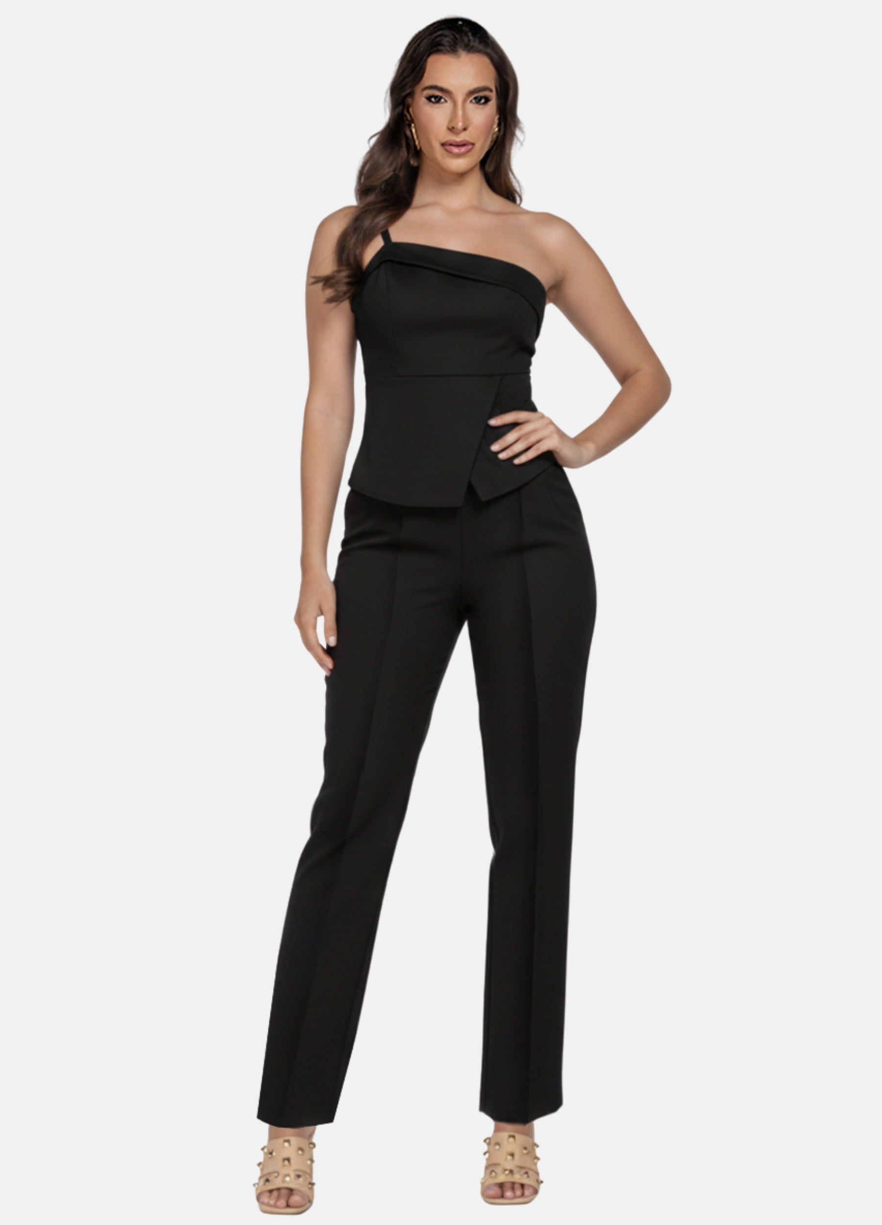 CONJUNTO FENININO CALÇA E BLUSA DE UM OMBRO SÓ