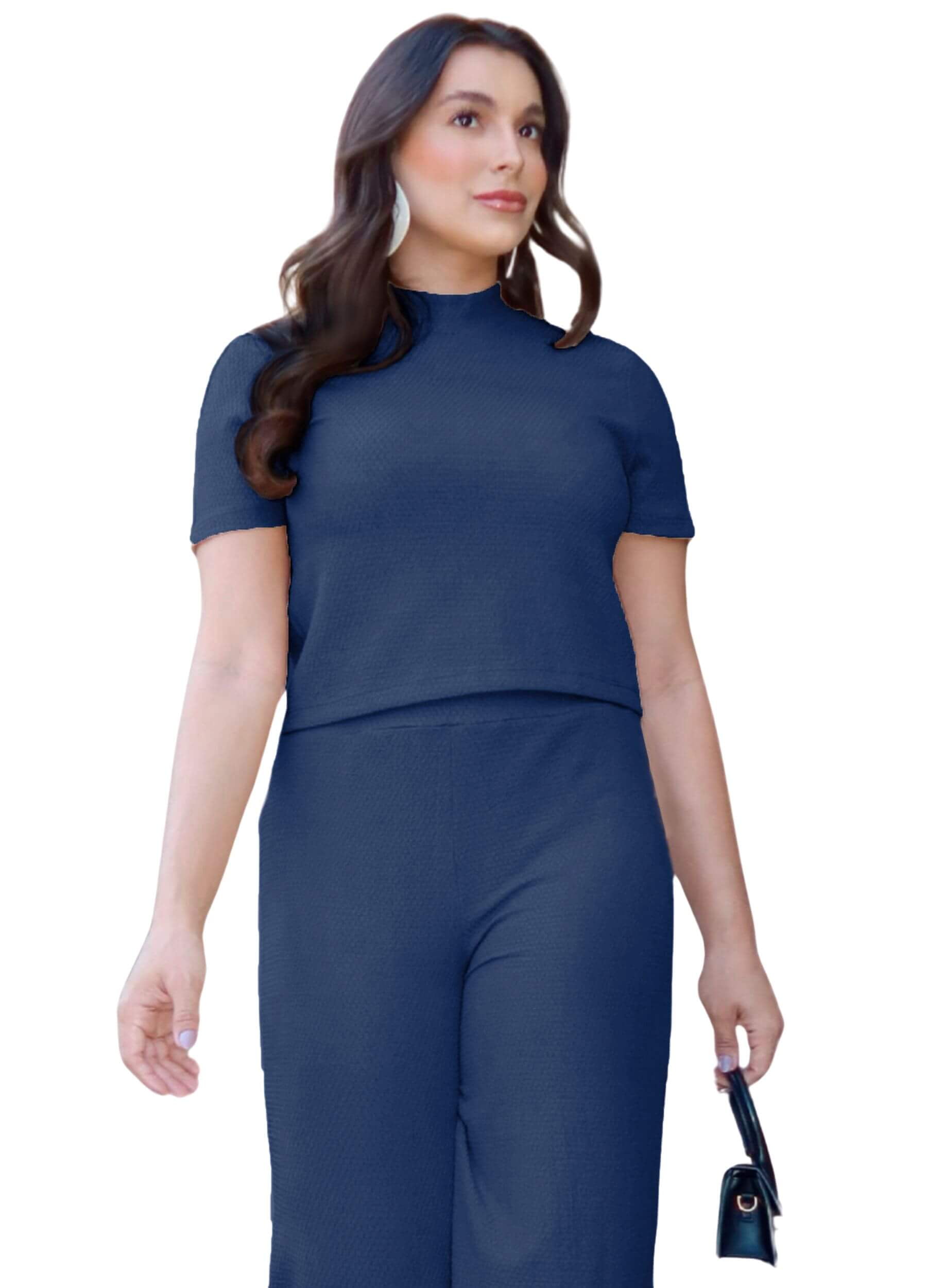 CONJUNTO FEMININO CALÇA E BLUSA DE GOLA ALTA