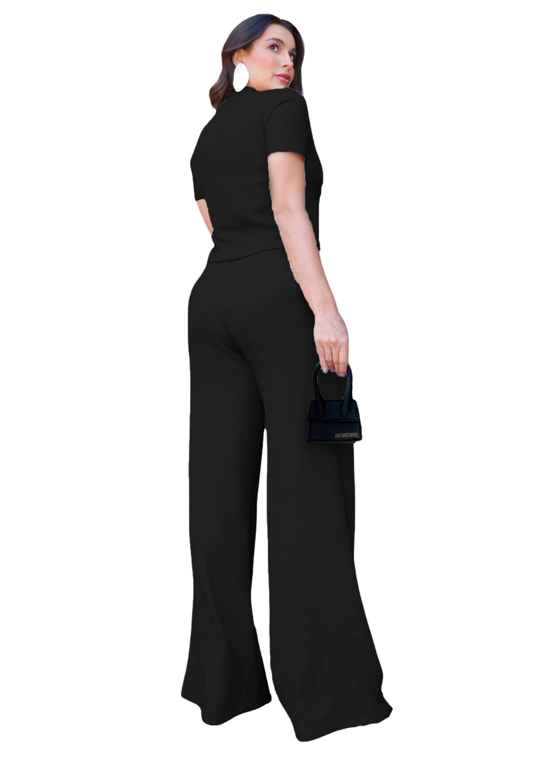 CONJUNTO FEMININO CALÇA E BLUSA DE GOLA ALTA 