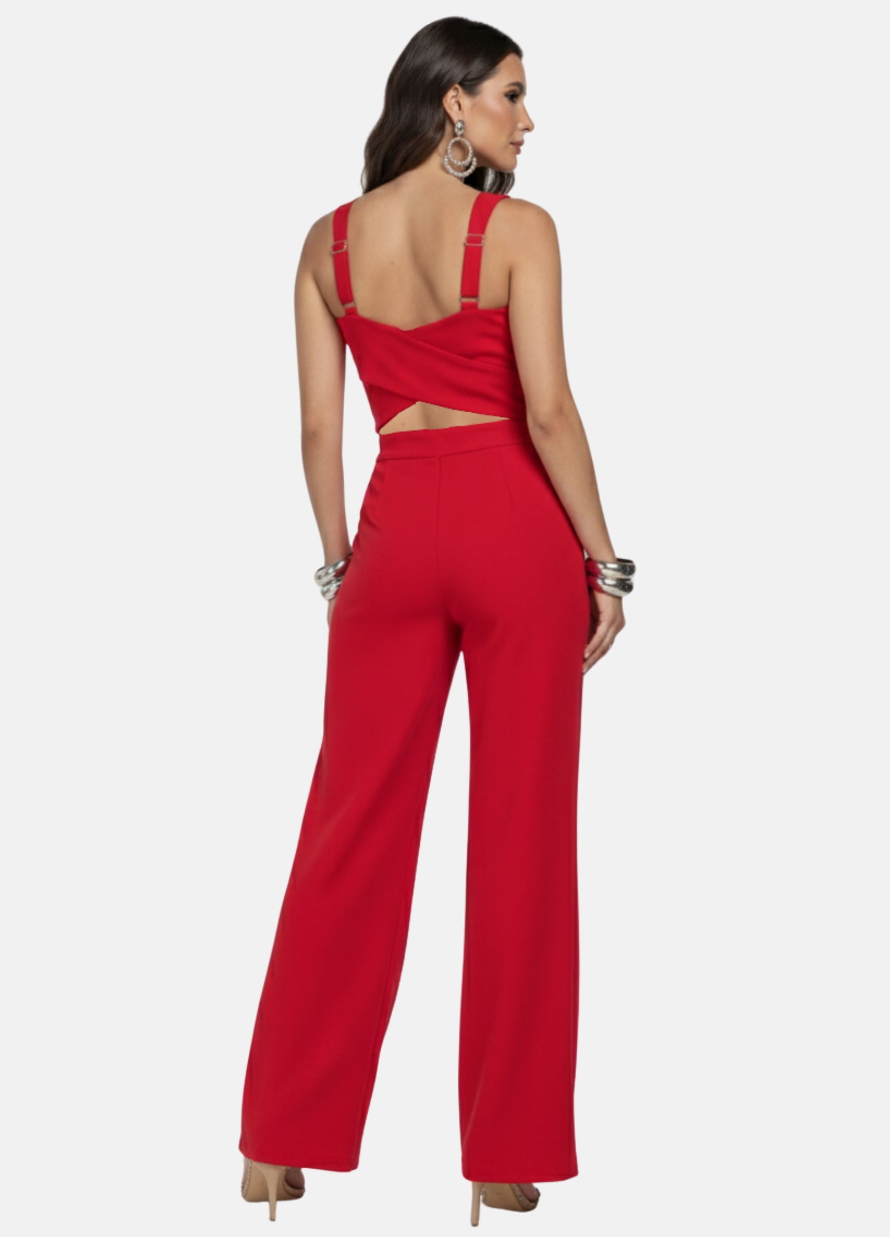 CONJUNTO CALÇA PANTALONA E BLUSA COM BOTÕES