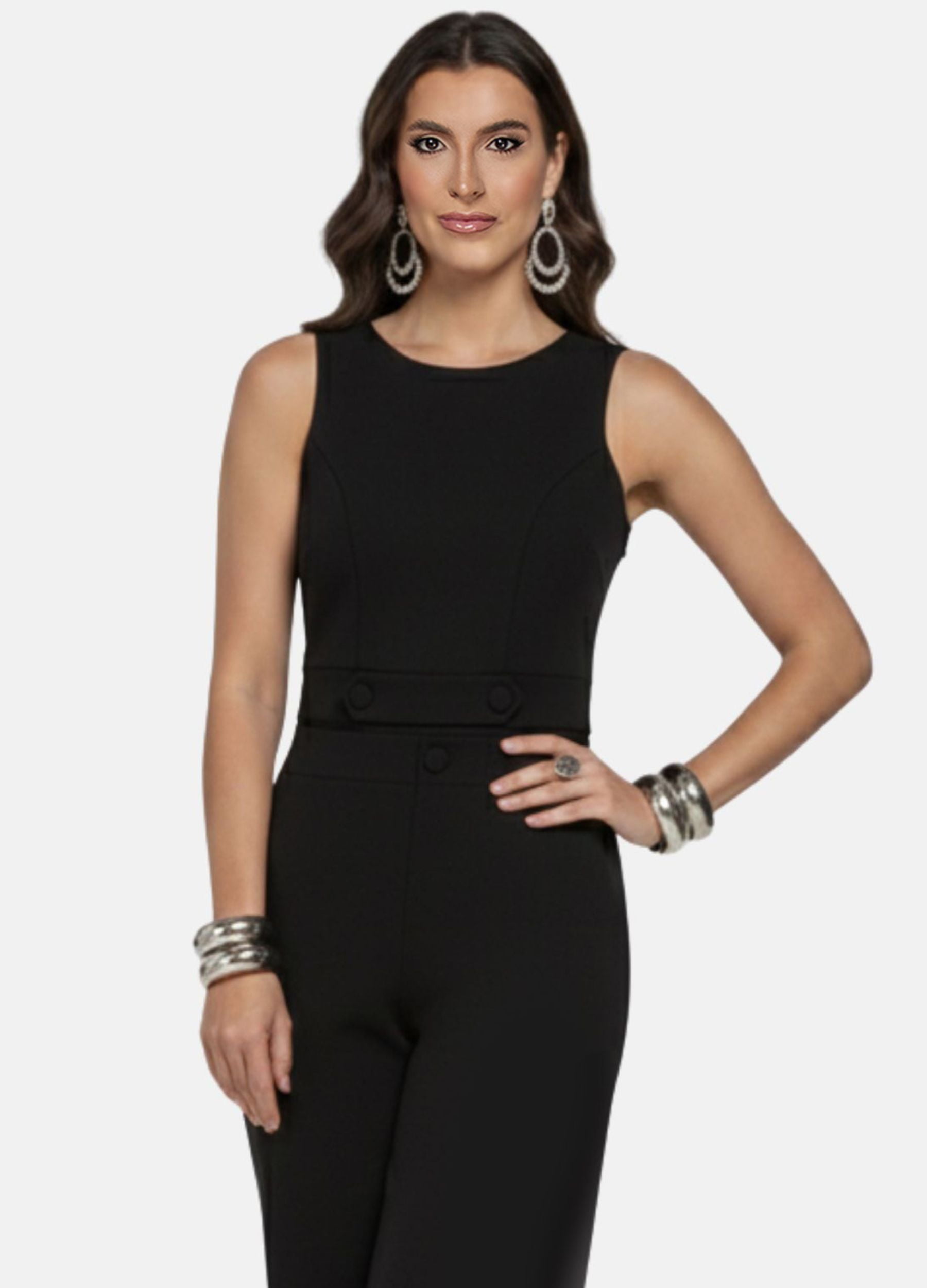 CONJUNTO CALÇA PANTALONA E BLUSA COM BOTÕES