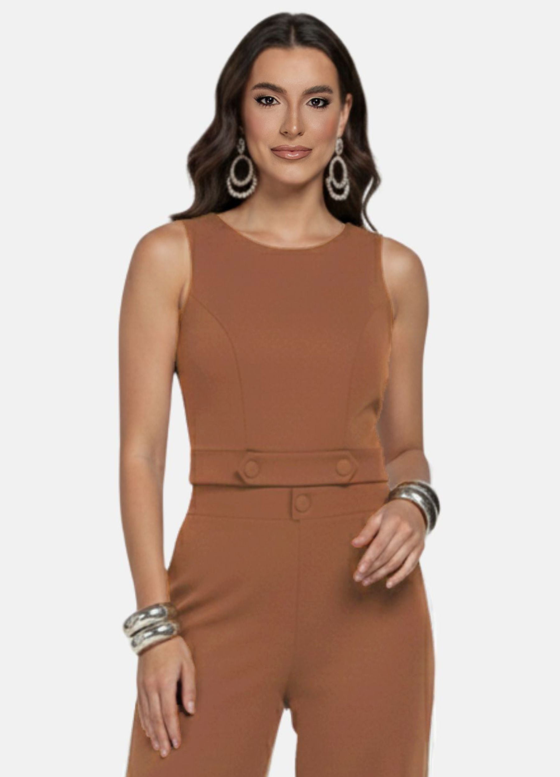 CONJUNTO FEMININO CALÇA PANTALONA E BLUSA