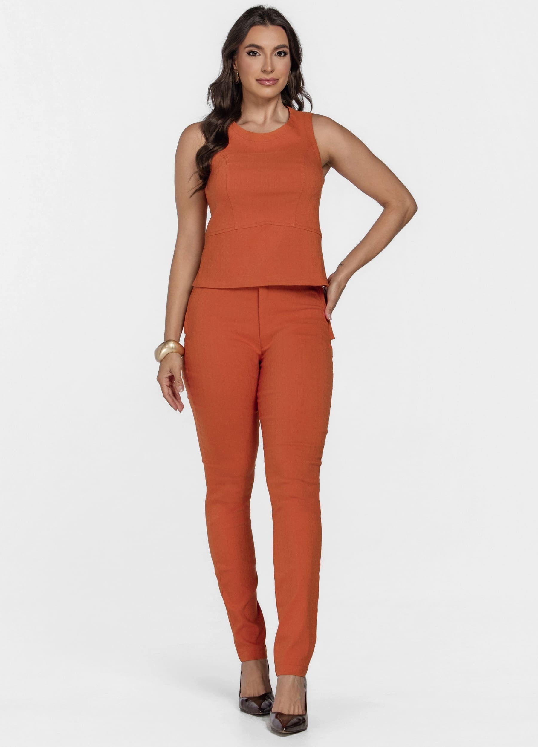 CONJUNTO FEMININO BLUSA E CALÇA SKINNY 