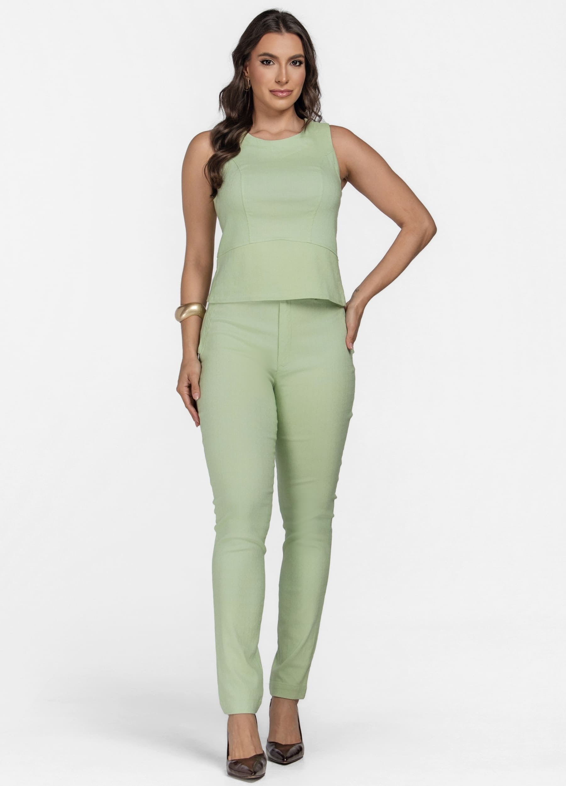 CONJUNTO FEMININO BLUSA E CALÇA SKINNY 