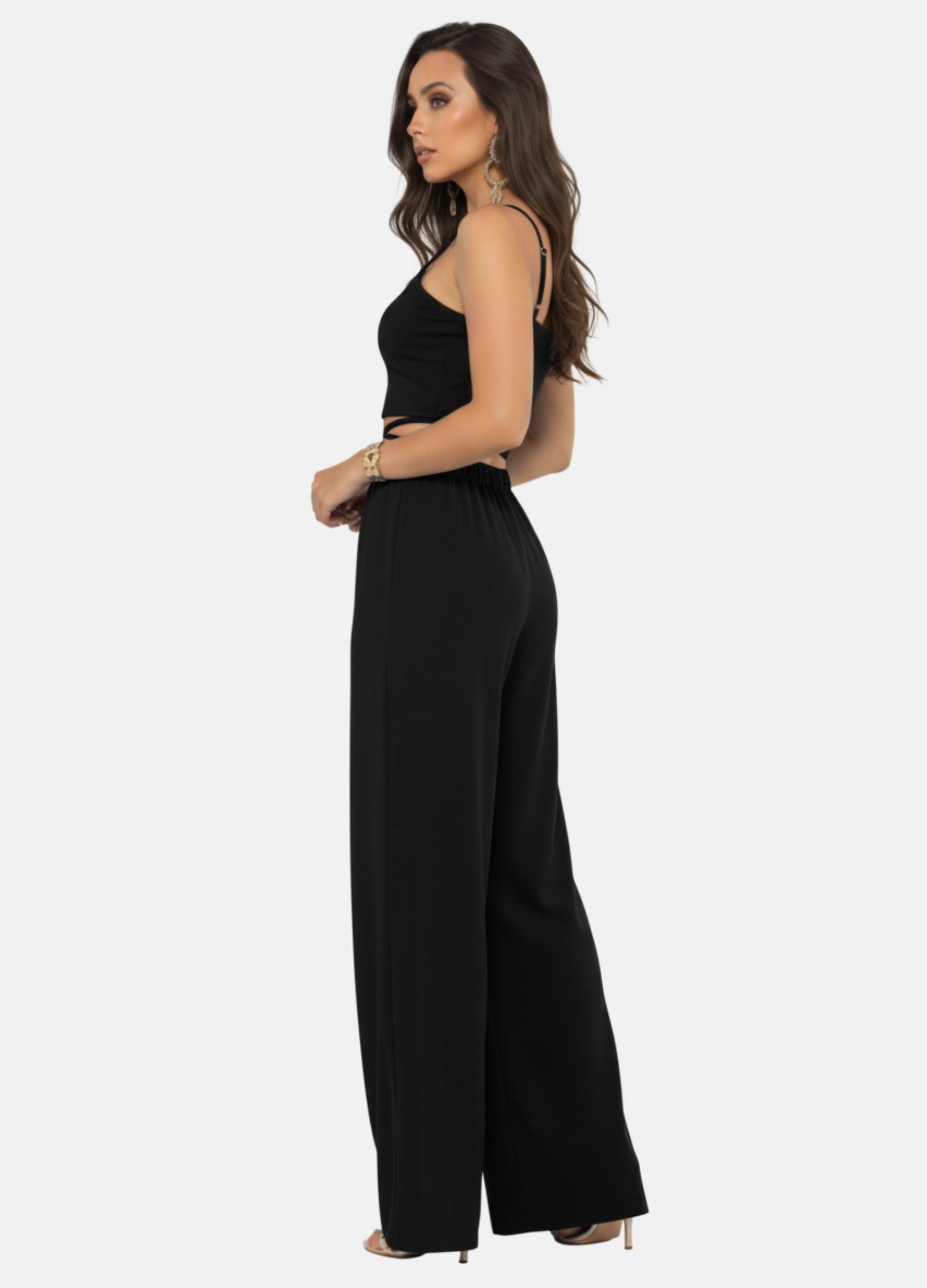 CONJUNTO PANTALONA E CROPPED DE AMARRAÇÃO