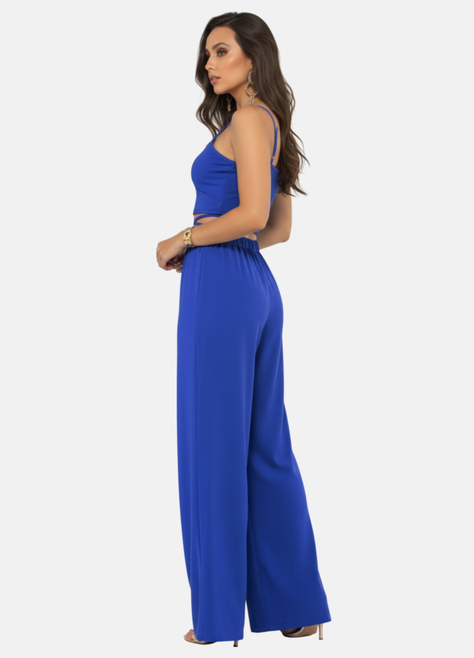 CONJUNTO PANTALONA E CROPPED DE AMARRAÇÃO