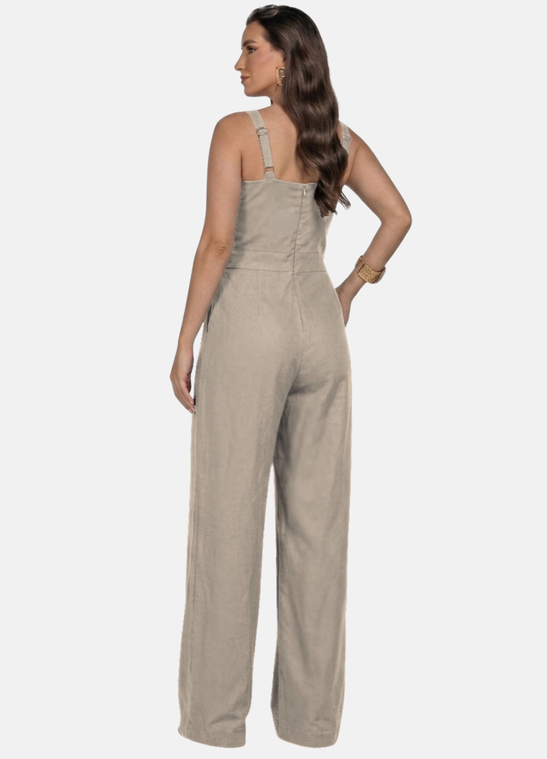 MACACÃO FEMININO LONGO COM FIVELA NA ALÇA