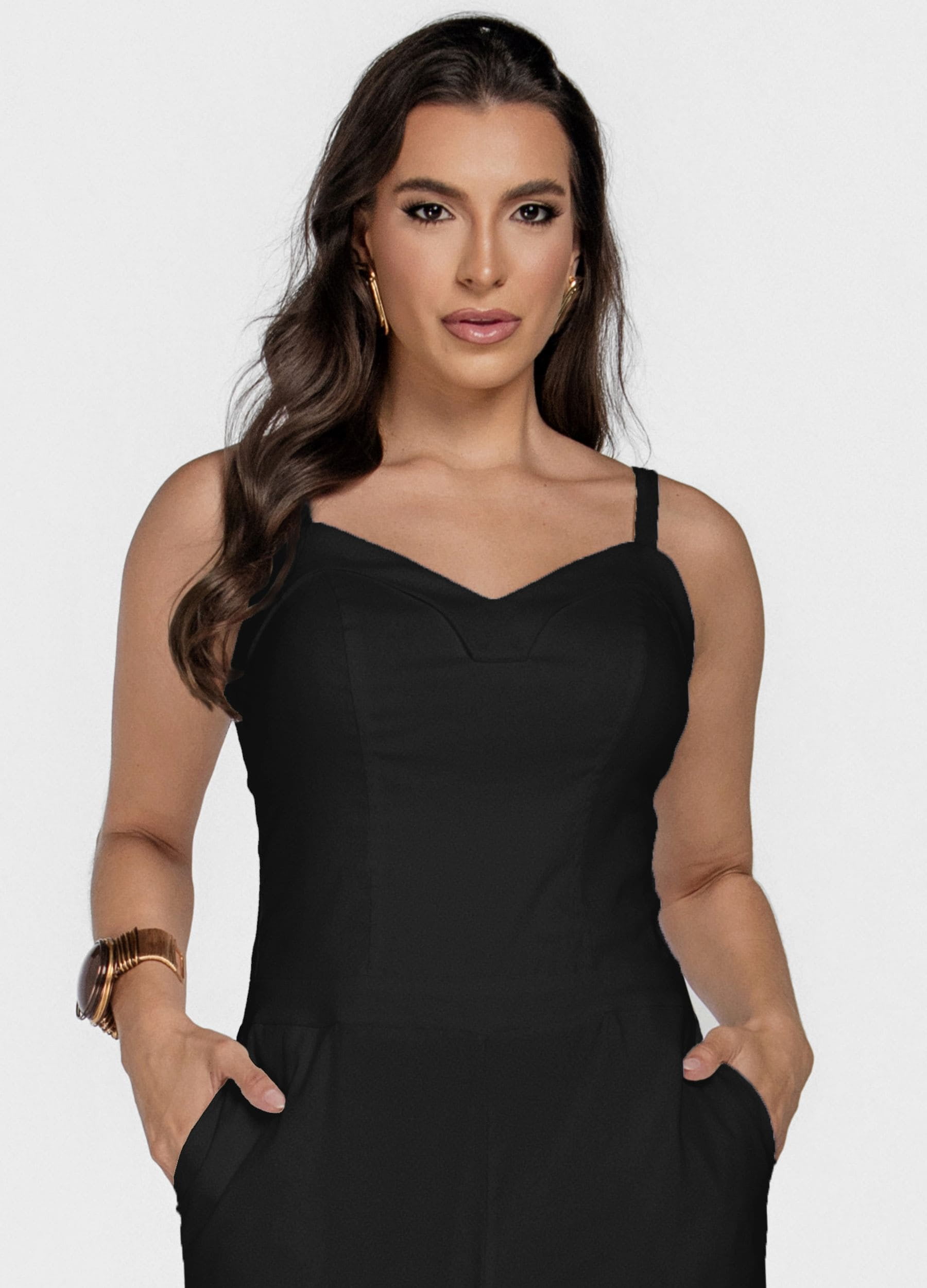 MACACÃO FEMININO LONGO RENATA DE ALÇA 