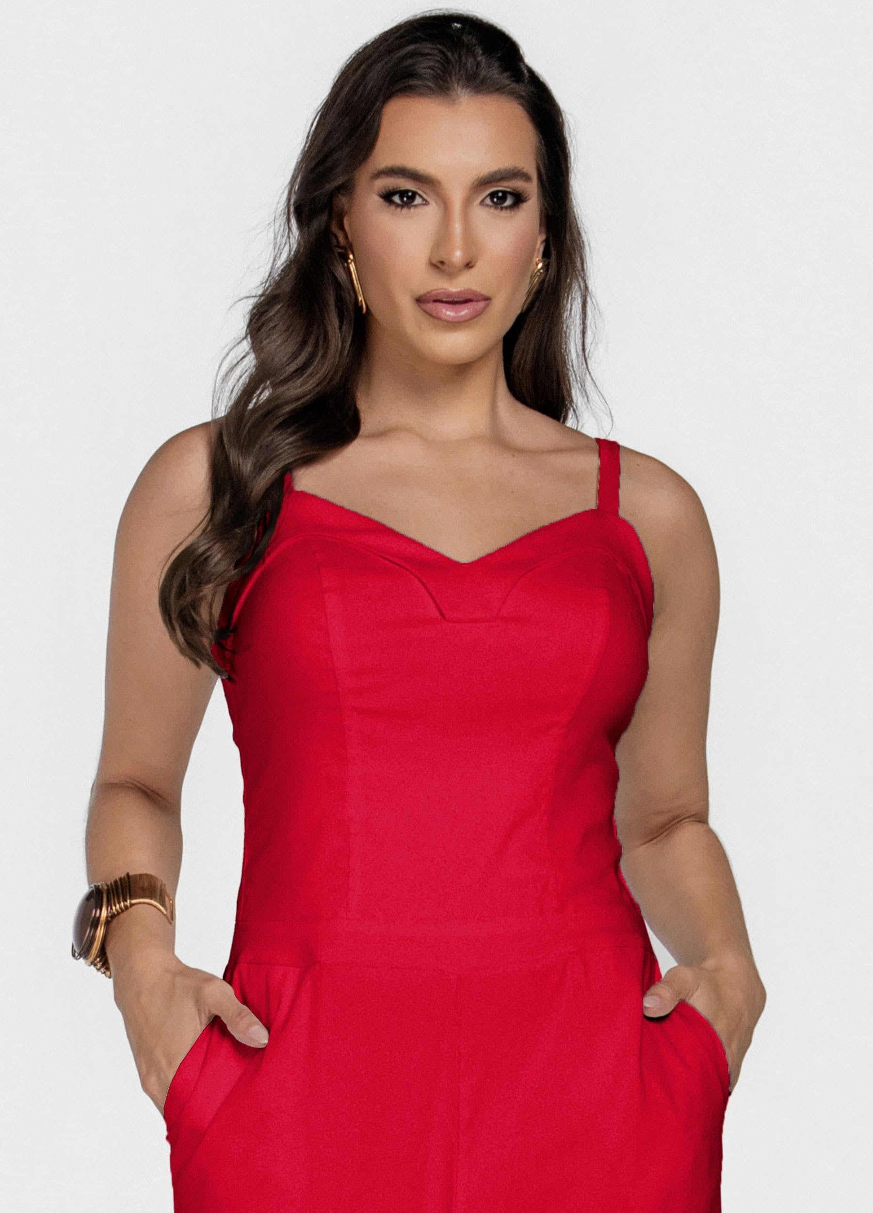 MACACÃO FEMININO LONGO RENATA DE ALÇA 