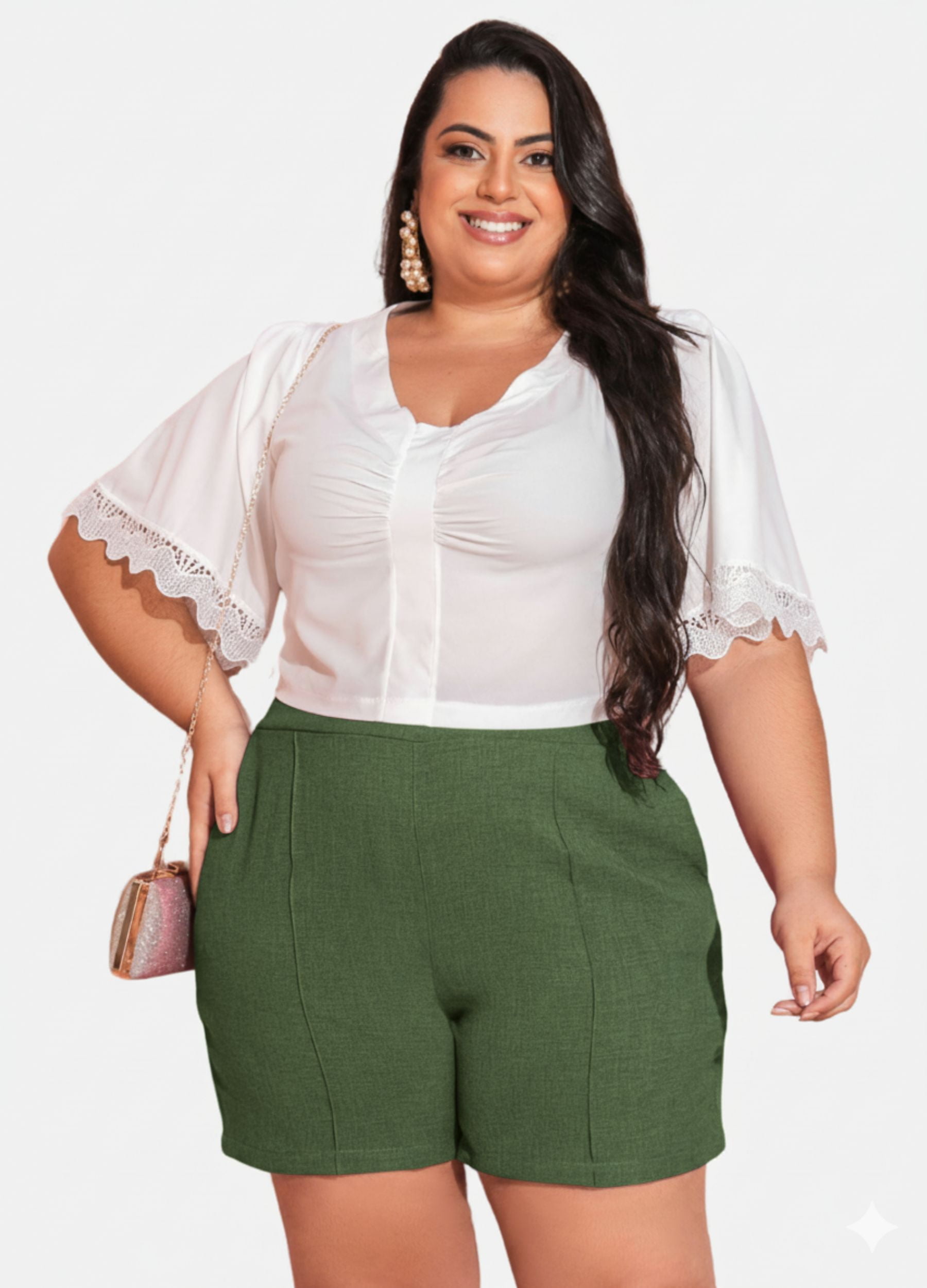 SHORT COM NERVURA PLUS SIZE 