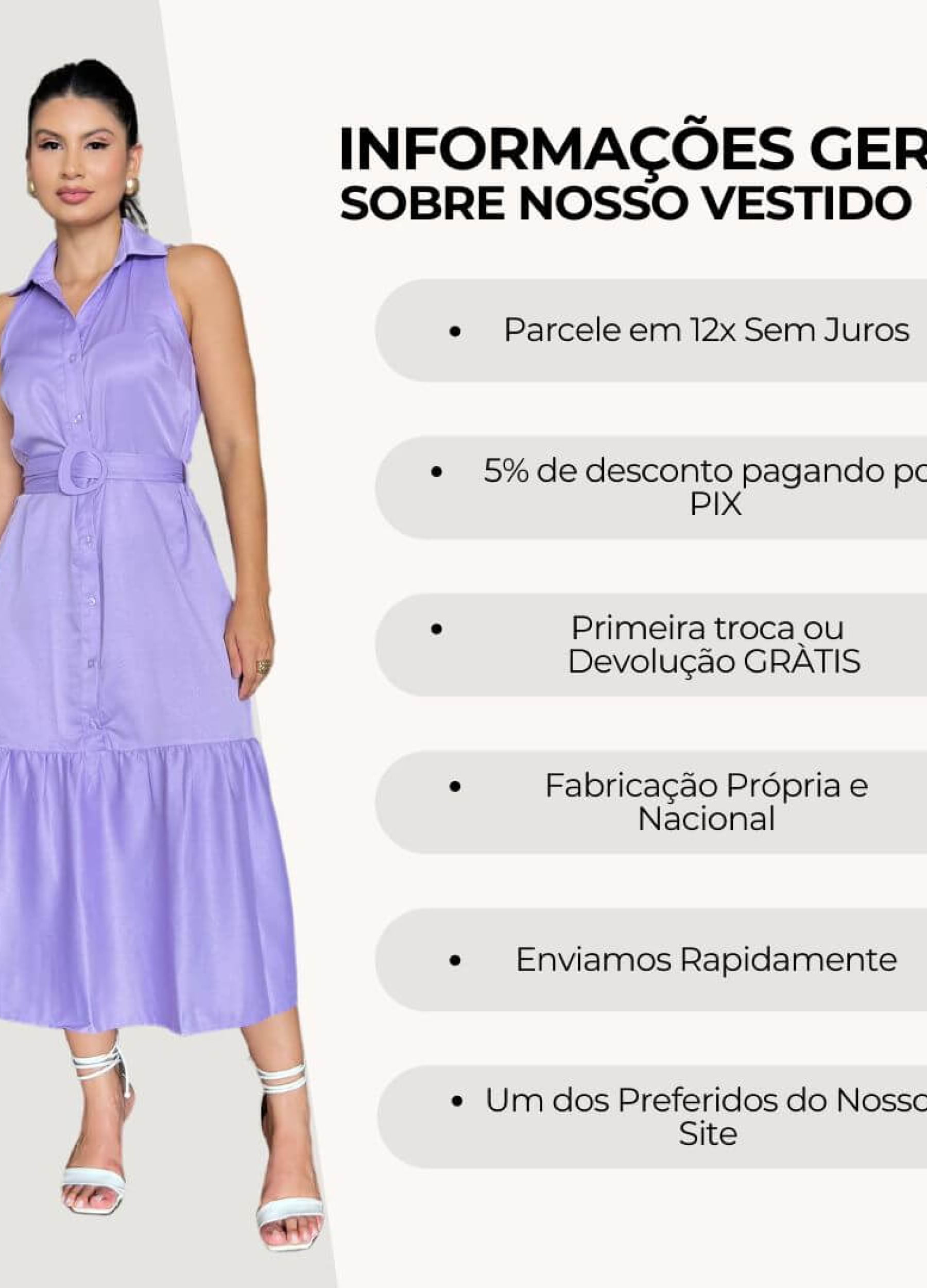 VESTIDO MIDI COM CARCELA E CINTO 