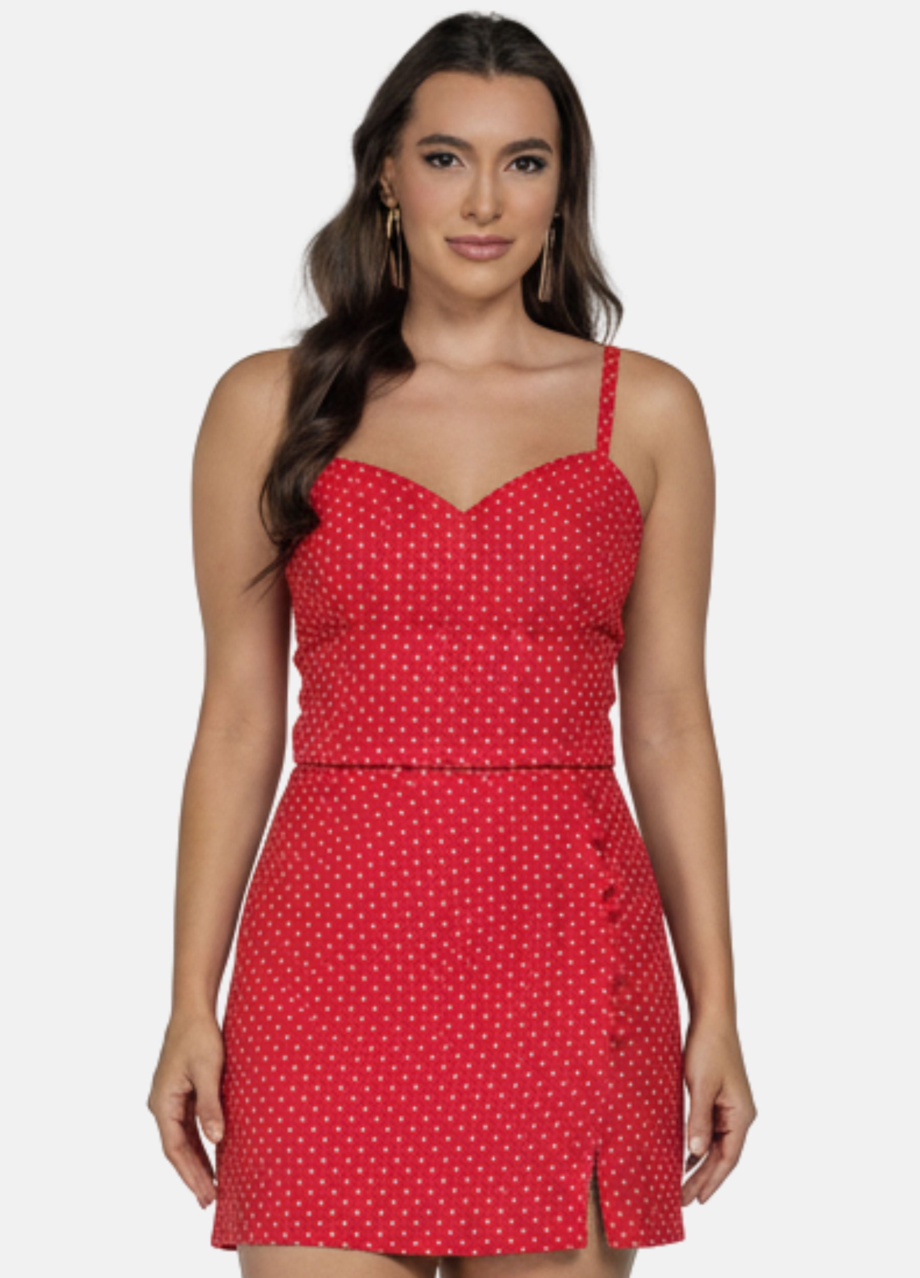 BLUSA DE ALÇA COM RECORTES NO BUSTO