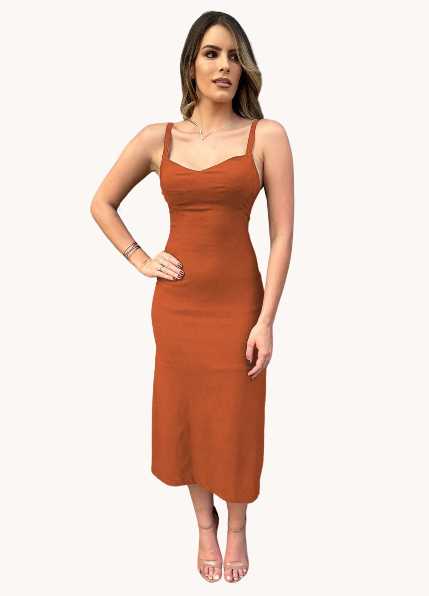 VESTIDO MIDI COM RECORTES NO BUSTO KIT COM 25% DE DESCONTO 