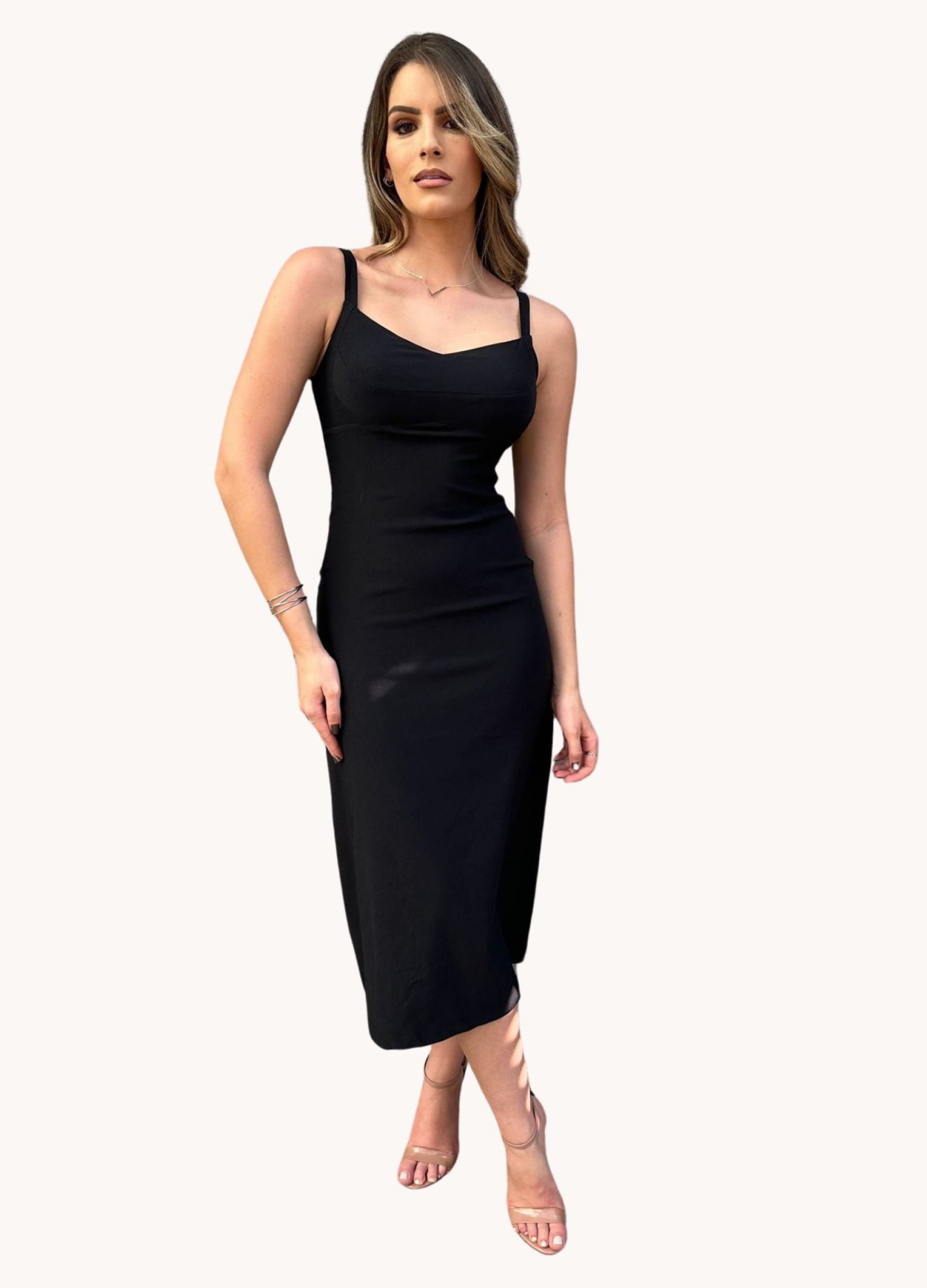 VESTIDO MIDI COM RECORTES NO BUSTO KIT COM 25% DE DESCONTO 