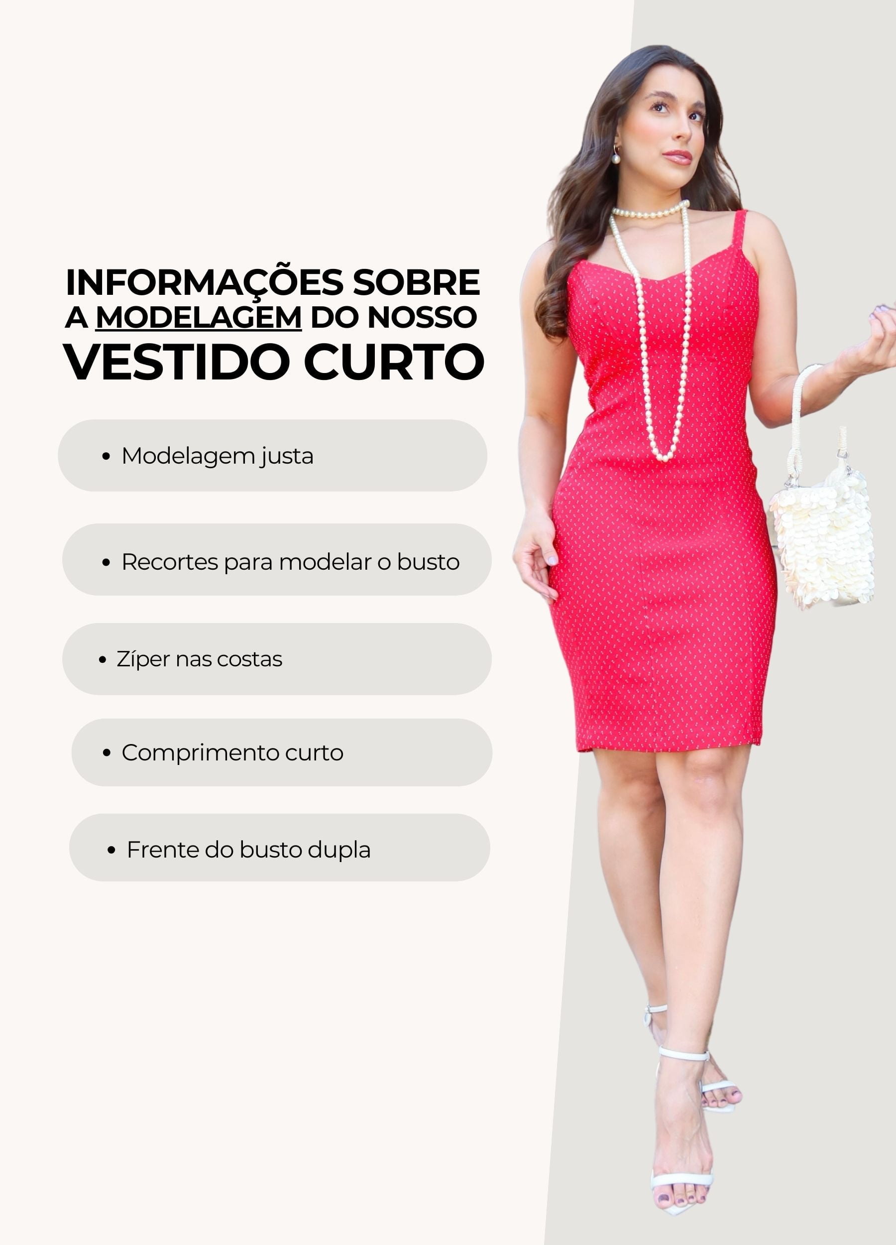 VESTIDO CURTO TUBINHO COM RECORTES 