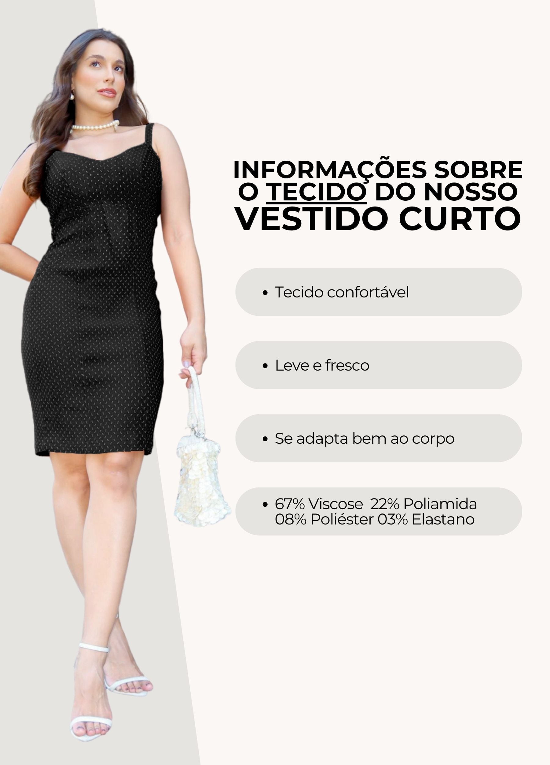 VESTIDO CURTO TUBINHO COM RECORTES 