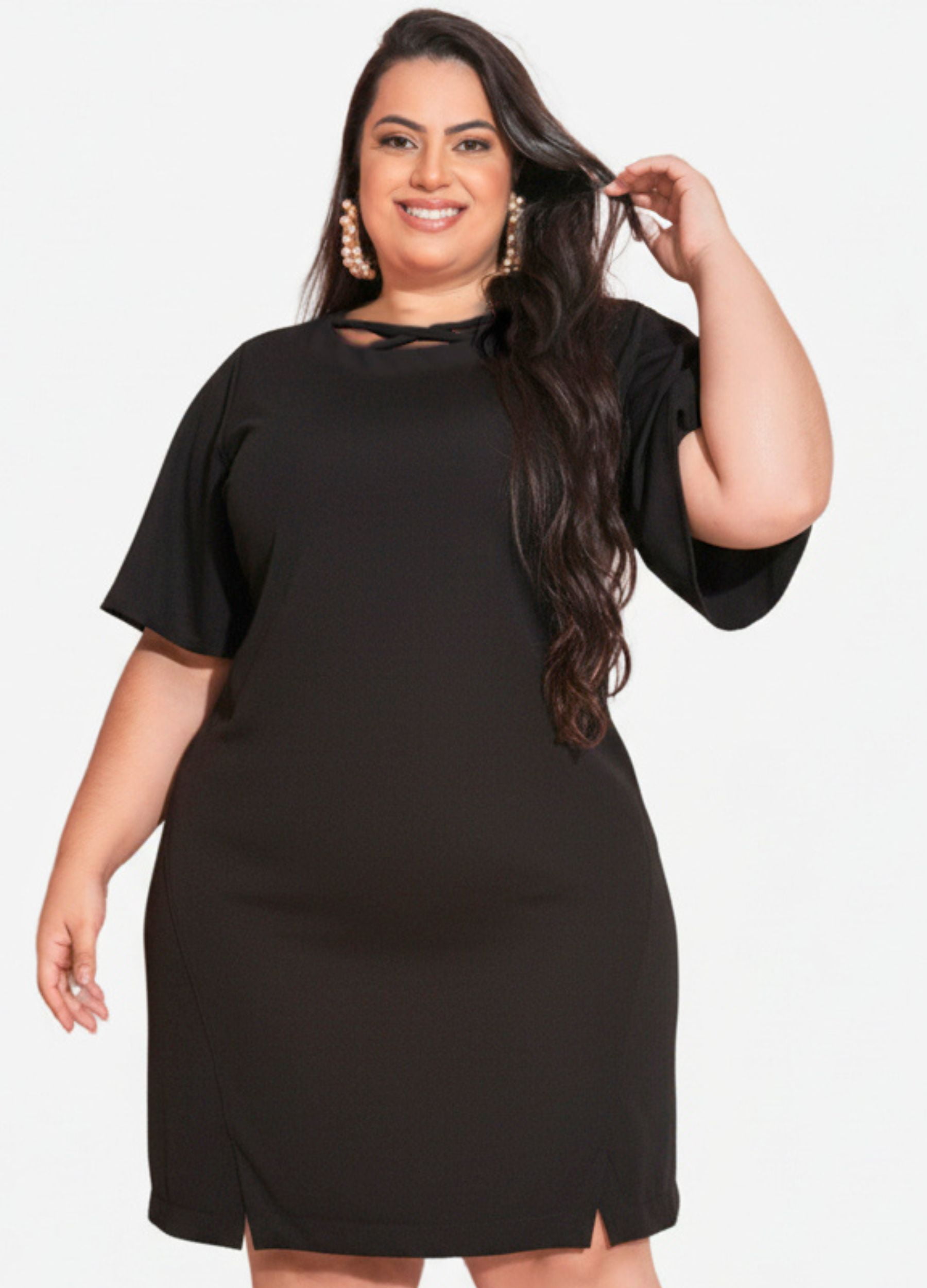 VESTIDO DECOTE PLUS SIZE 