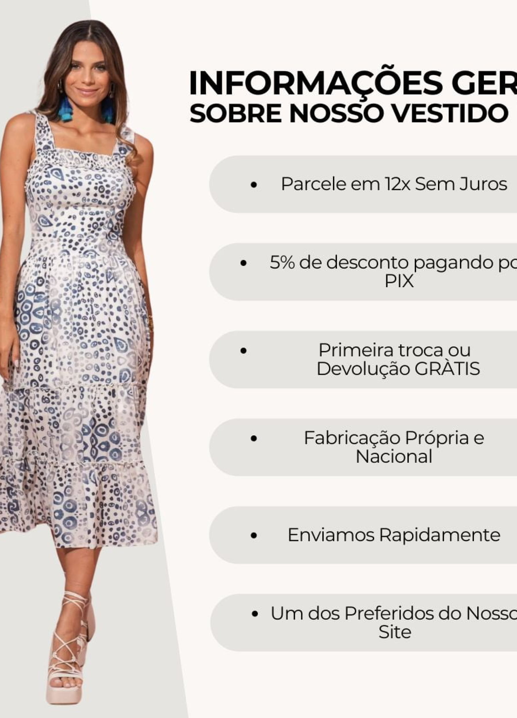 VESTIDO MIDI COM ALÇA FRANZIDA 