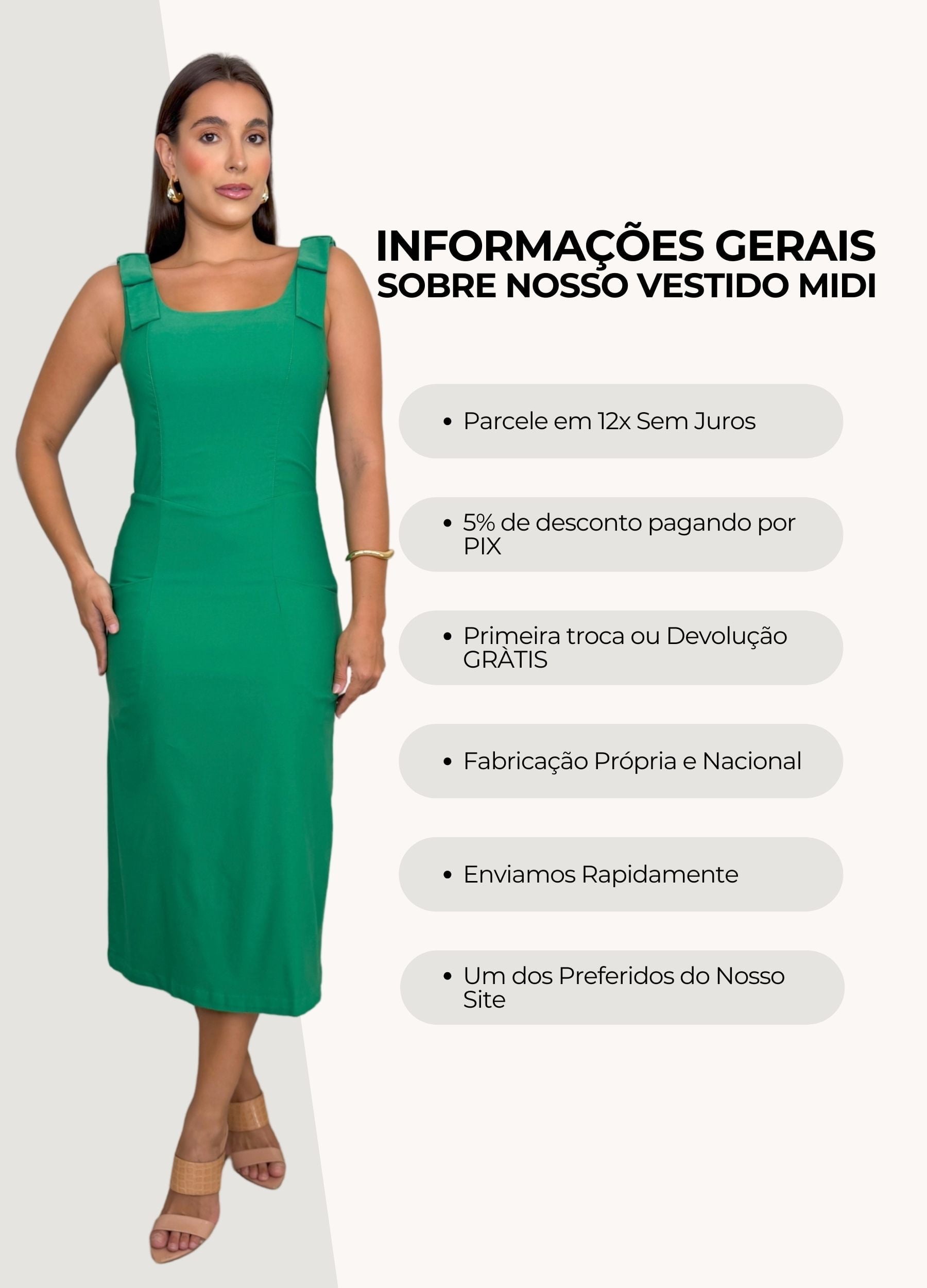 VESTIDO MIDI COM LAÇO NO OMBRO 