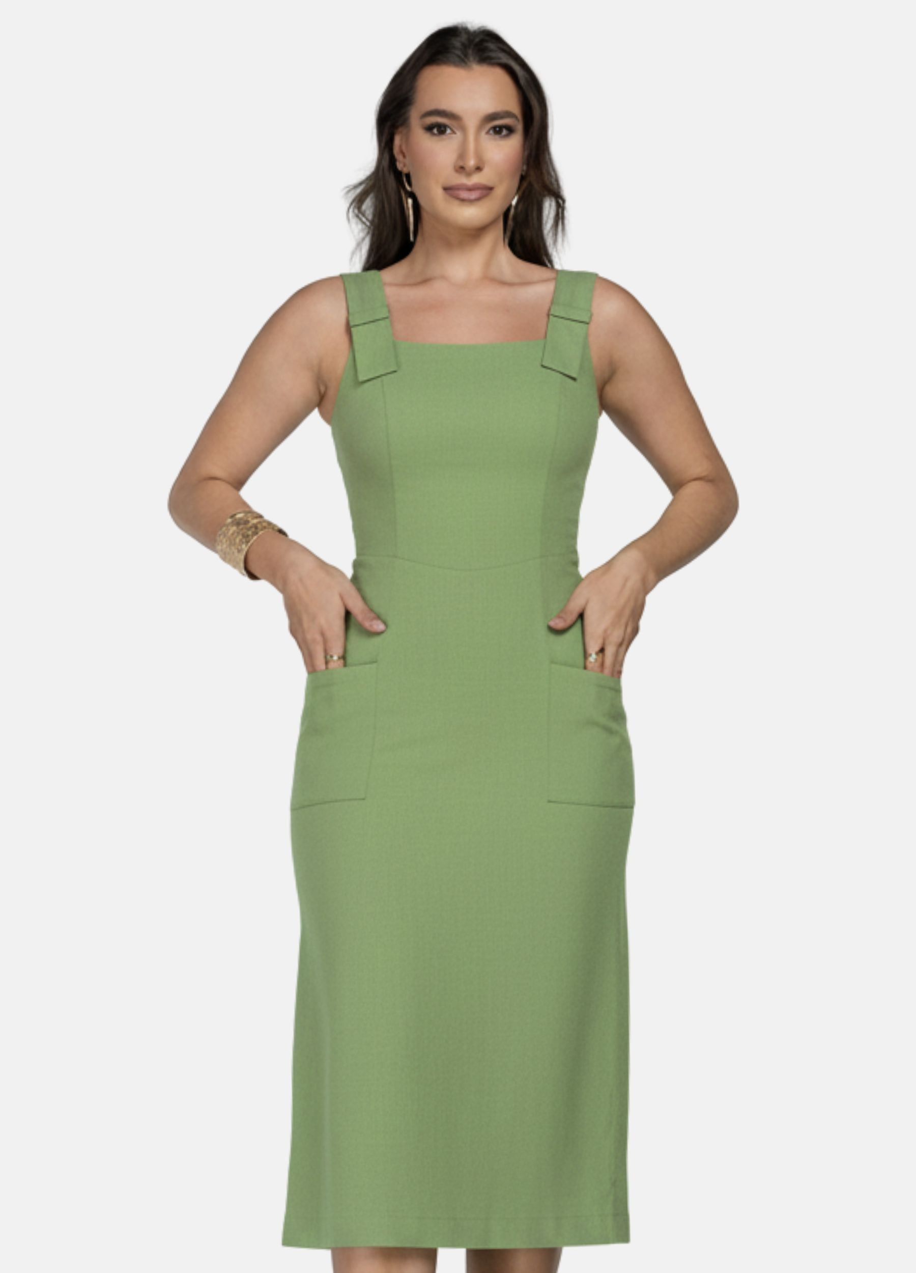 VESTIDO MIDI COM LAÇO NO OMBRO VESTIDO MIDI COM LAÇO NO OMBRO