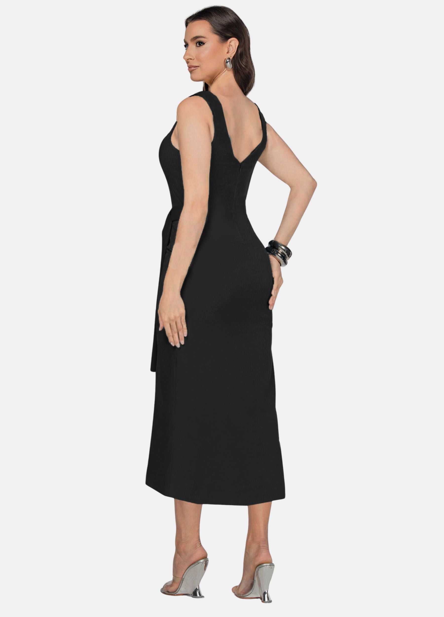 VESTIDO MIDI FLAVIA COM FIVELA