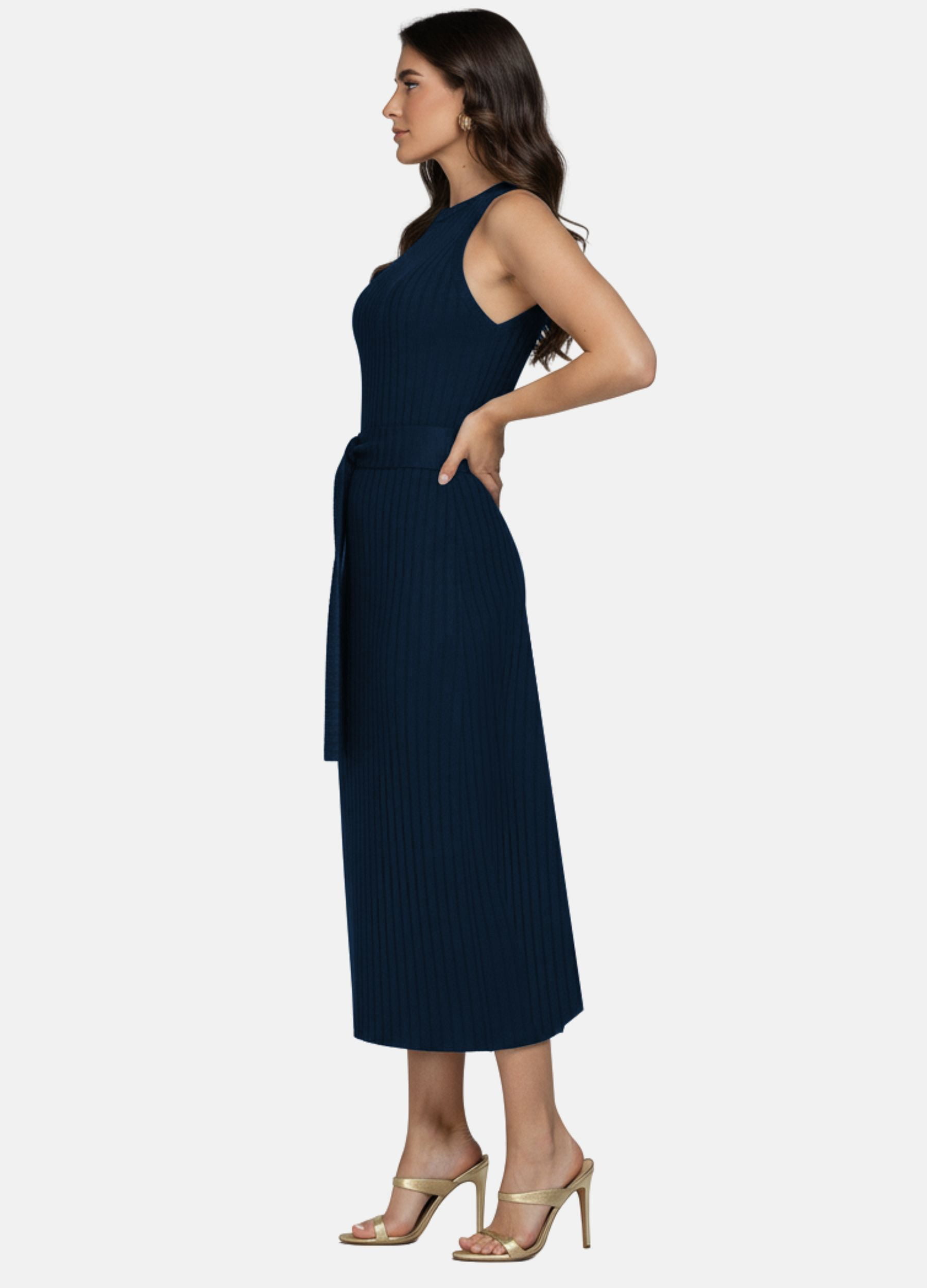 VESTIDO MIDI FLORENÇA CANELADO 