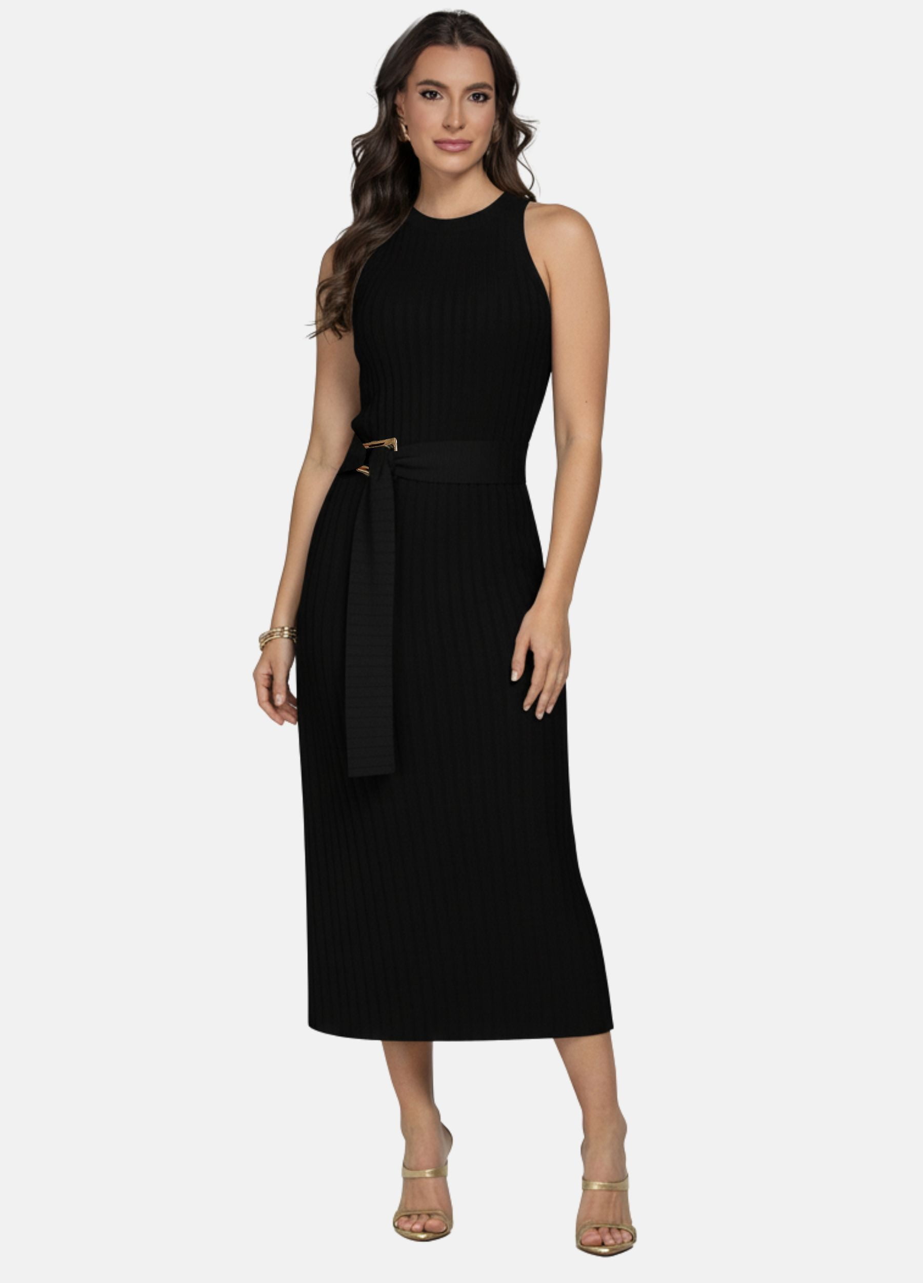 VESTIDO MIDI FLORENÇA CANELADO 