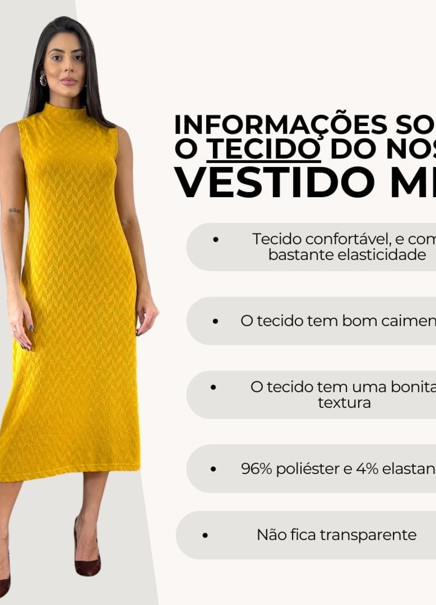 VESTIDO MIDI GOLA ALTA 