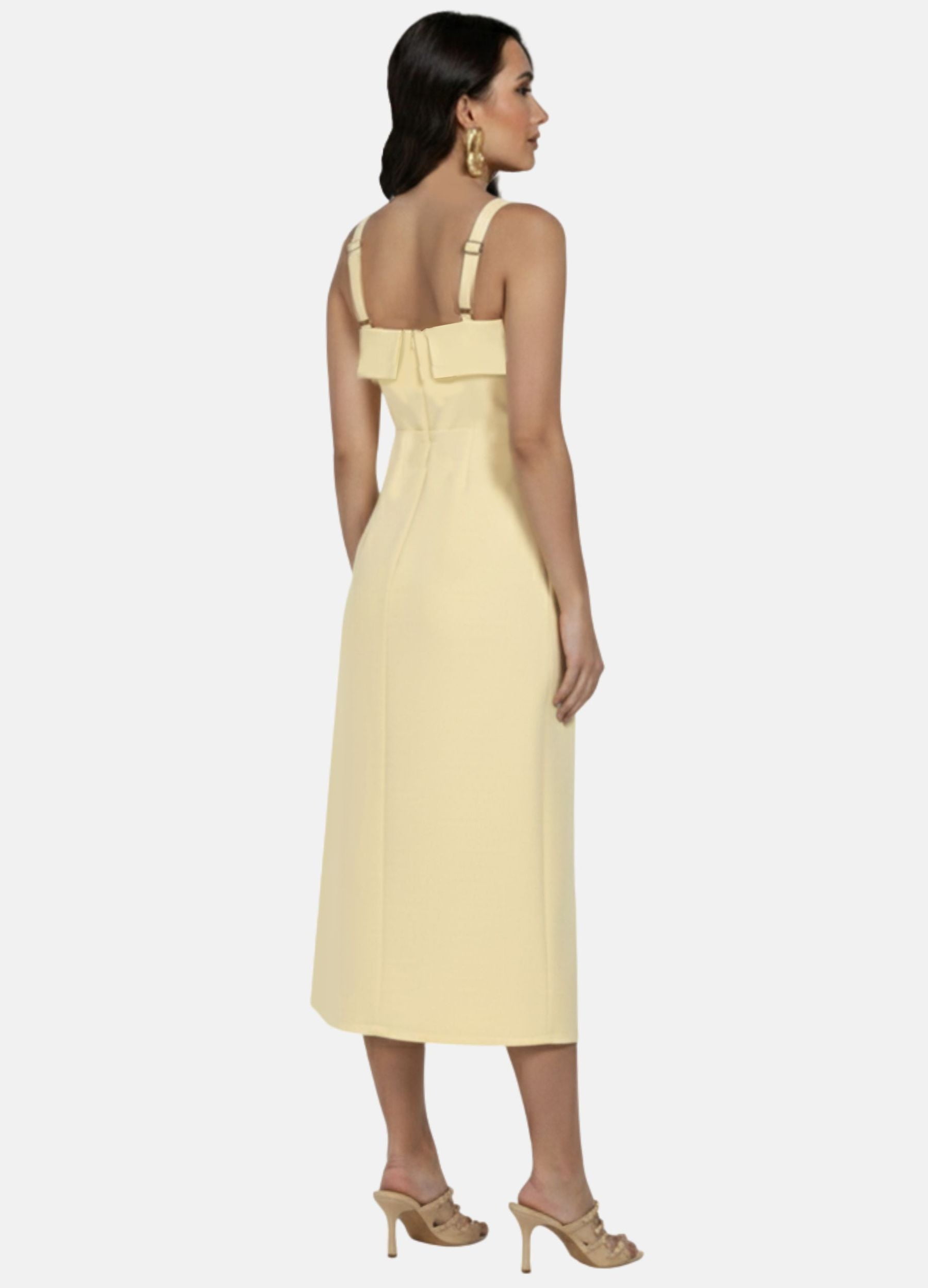 VESTIDO MIDI LAURA C/ PALA E FIVELA