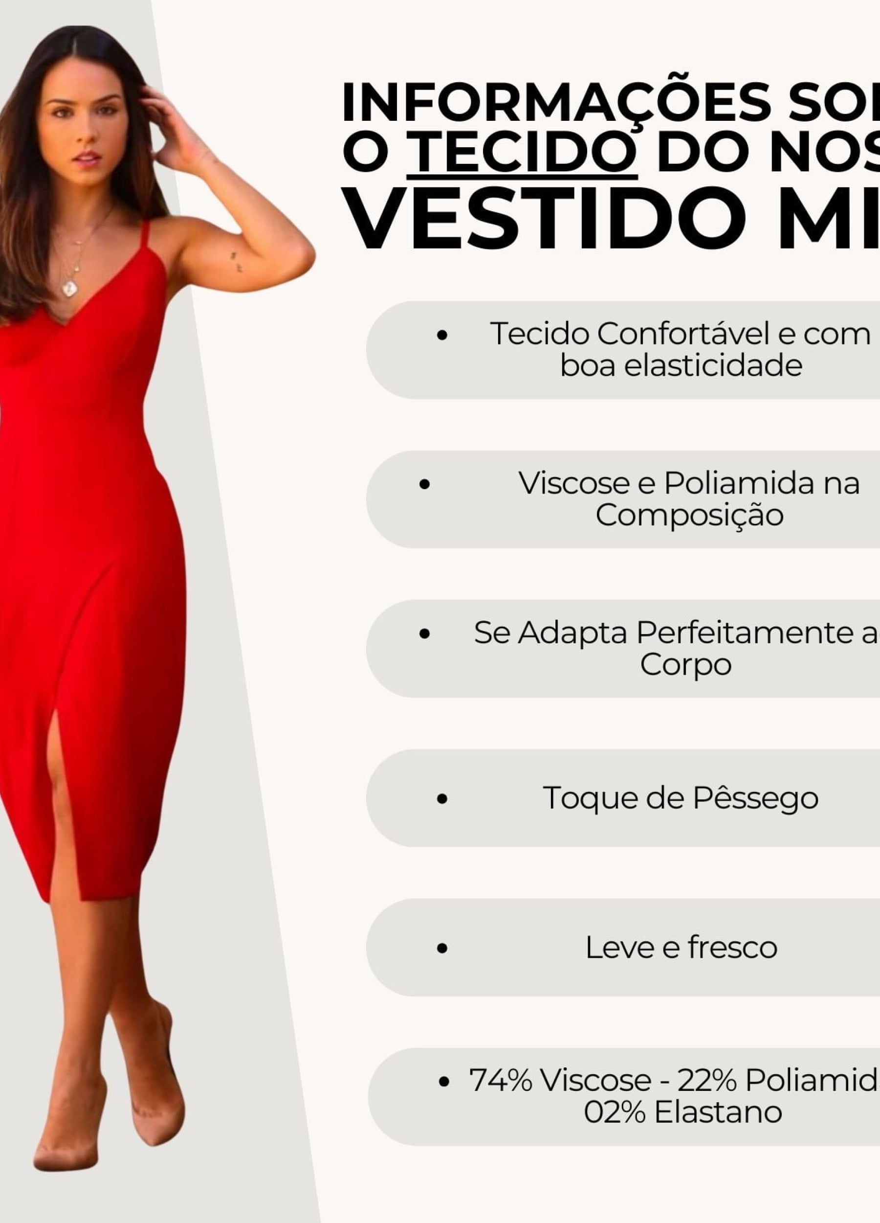 VESTIDO MIDI TRESPASSADO COM FENDA VERMELHO 