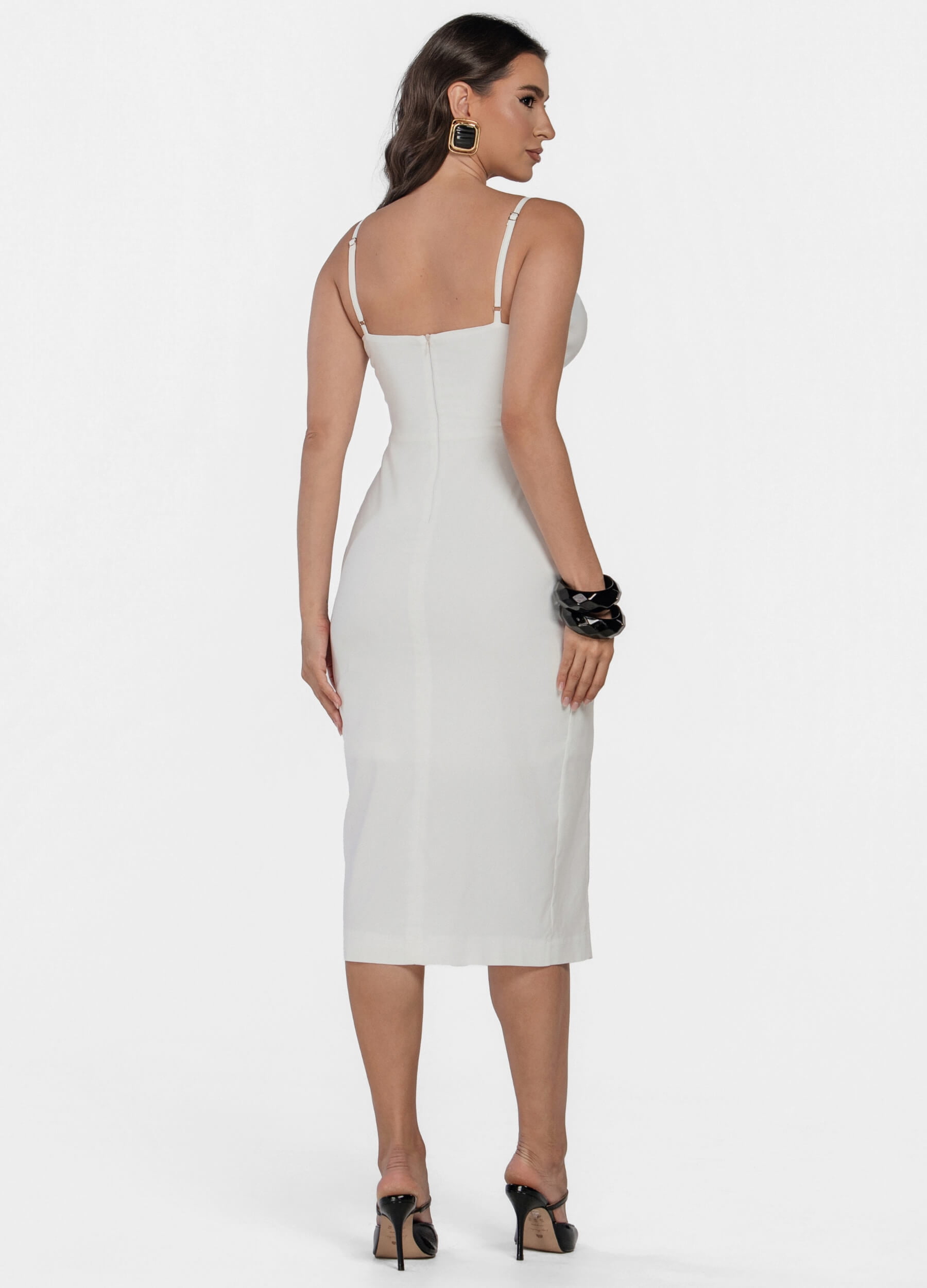 VESTIDO TRESPASSADO COM FENDA