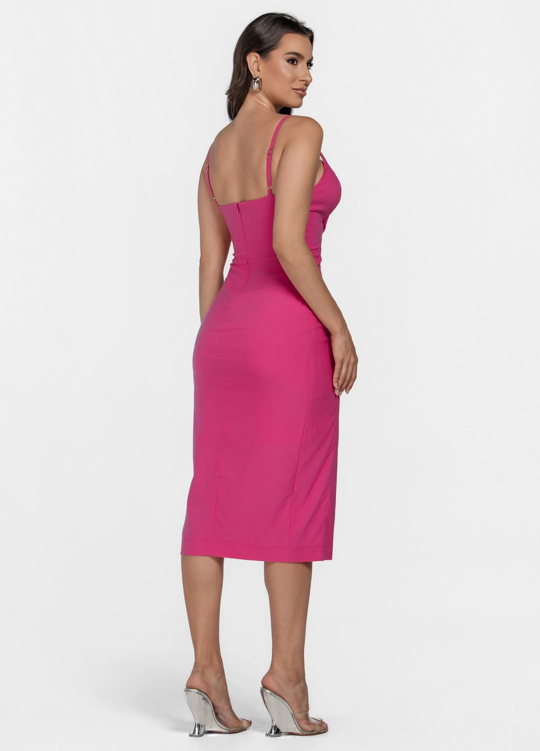 VESTIDO TRESPASSADO COM FENDA